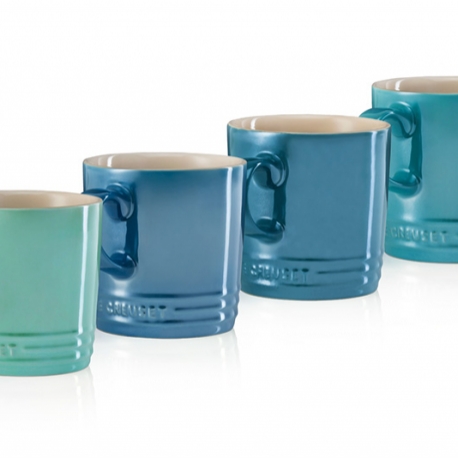 Autres mugs publicitaires - SET 4 MUG 350ML METALLICS PANACHE BLEU