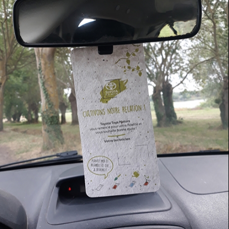 Kit de plantation publicitaires - Accroche Graines pour Porte ou Rétroviseur