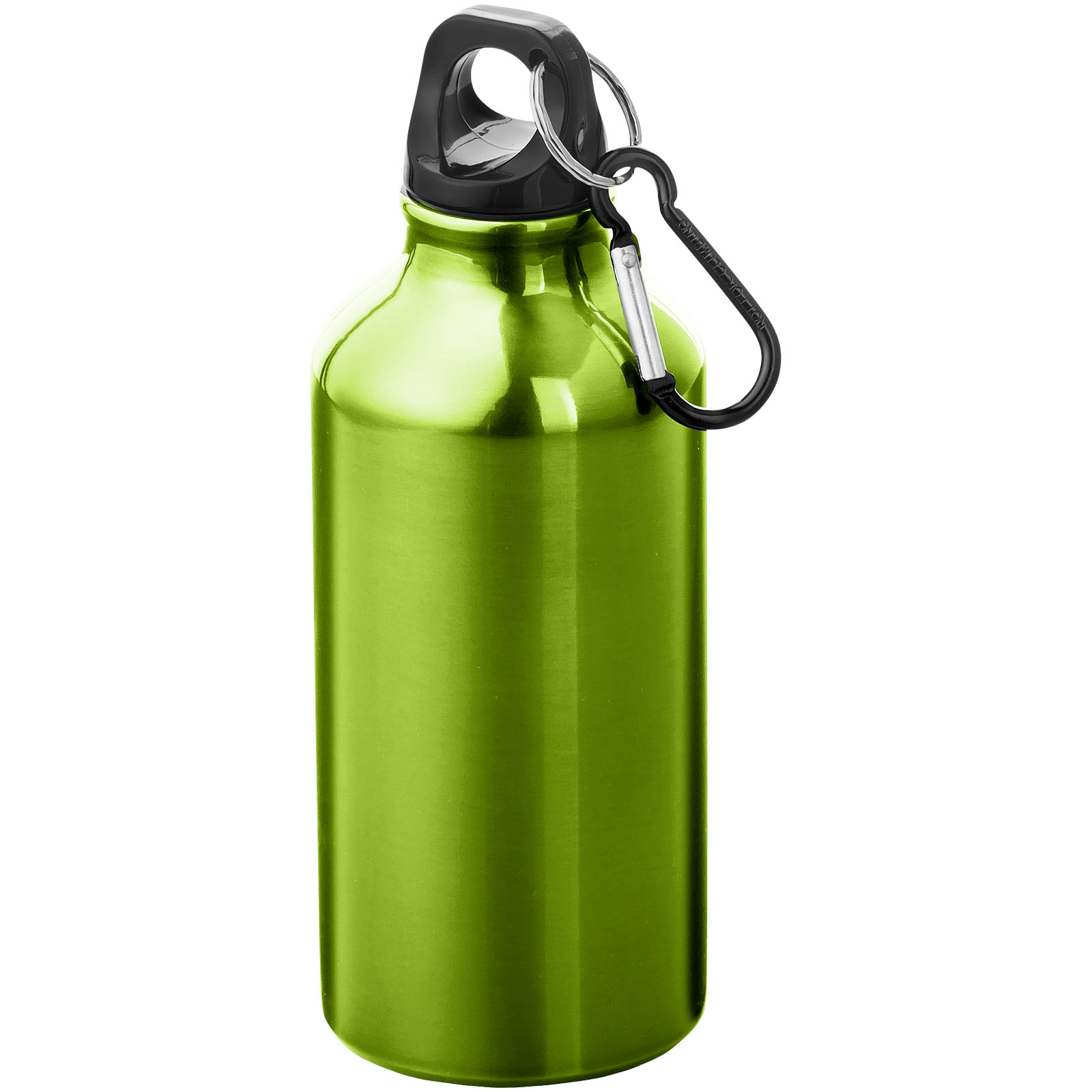 Advertising Water bottles - Oregon 400 ml aluminium water bottle with carabiner - 0