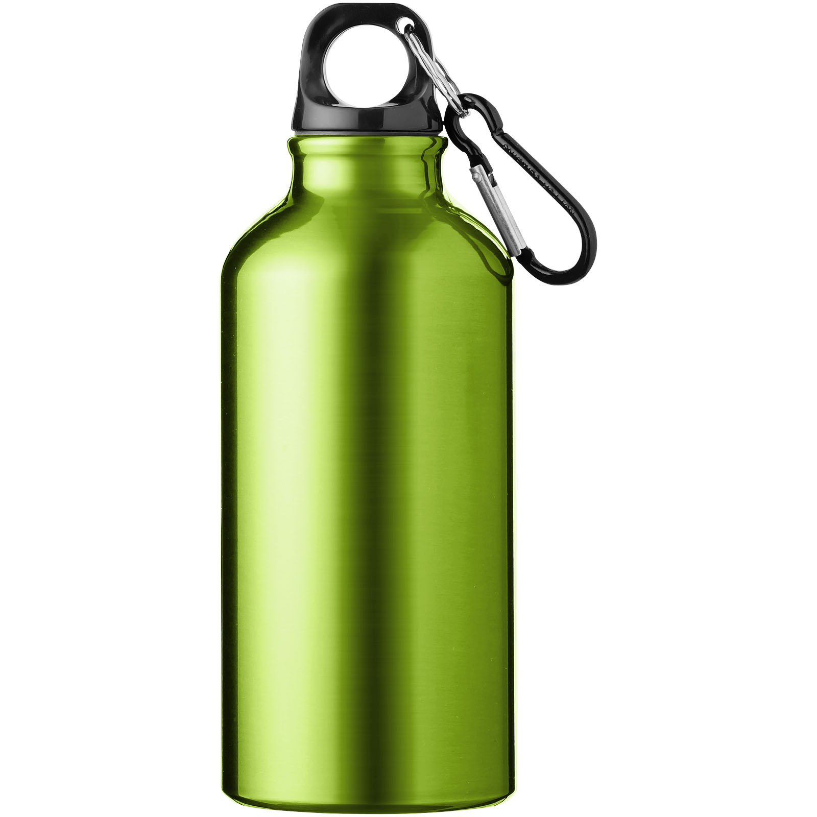 Advertising Water bottles - Oregon 400 ml aluminium water bottle with carabiner - 1