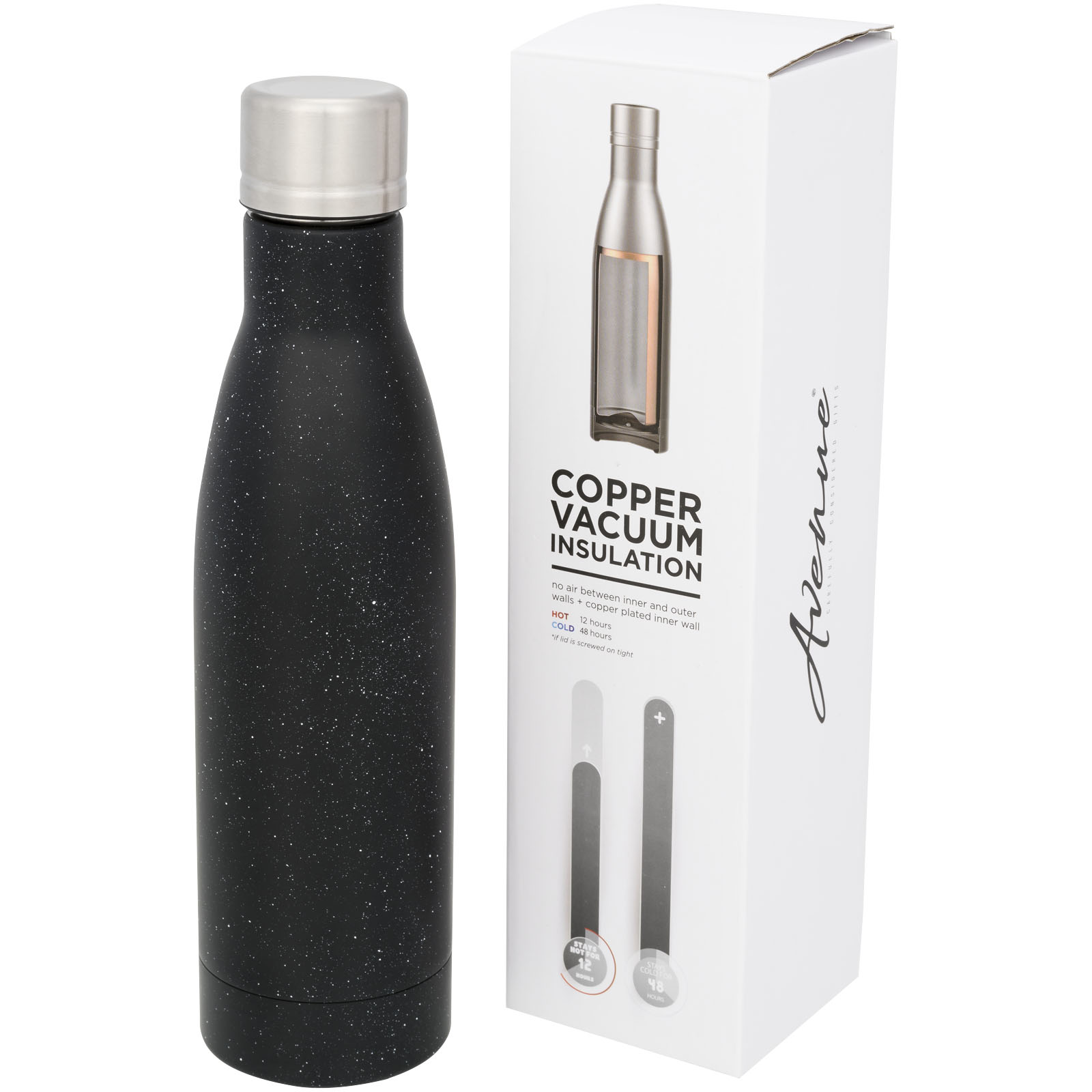 Insulated bottles - Vasa 500 ml speckled copper vacuum insulated bottle