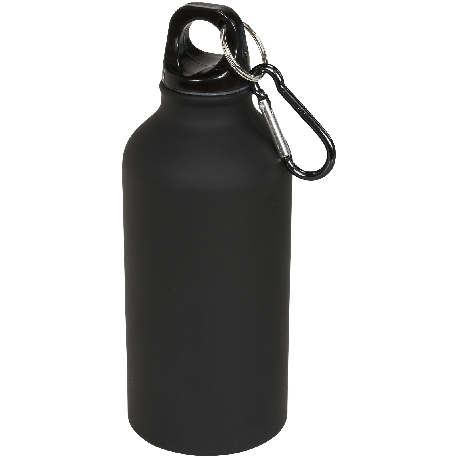 Bouteilles d'eau publicitaires - Bouteille sport mat 400ml avec mousqueton Oregon - 0