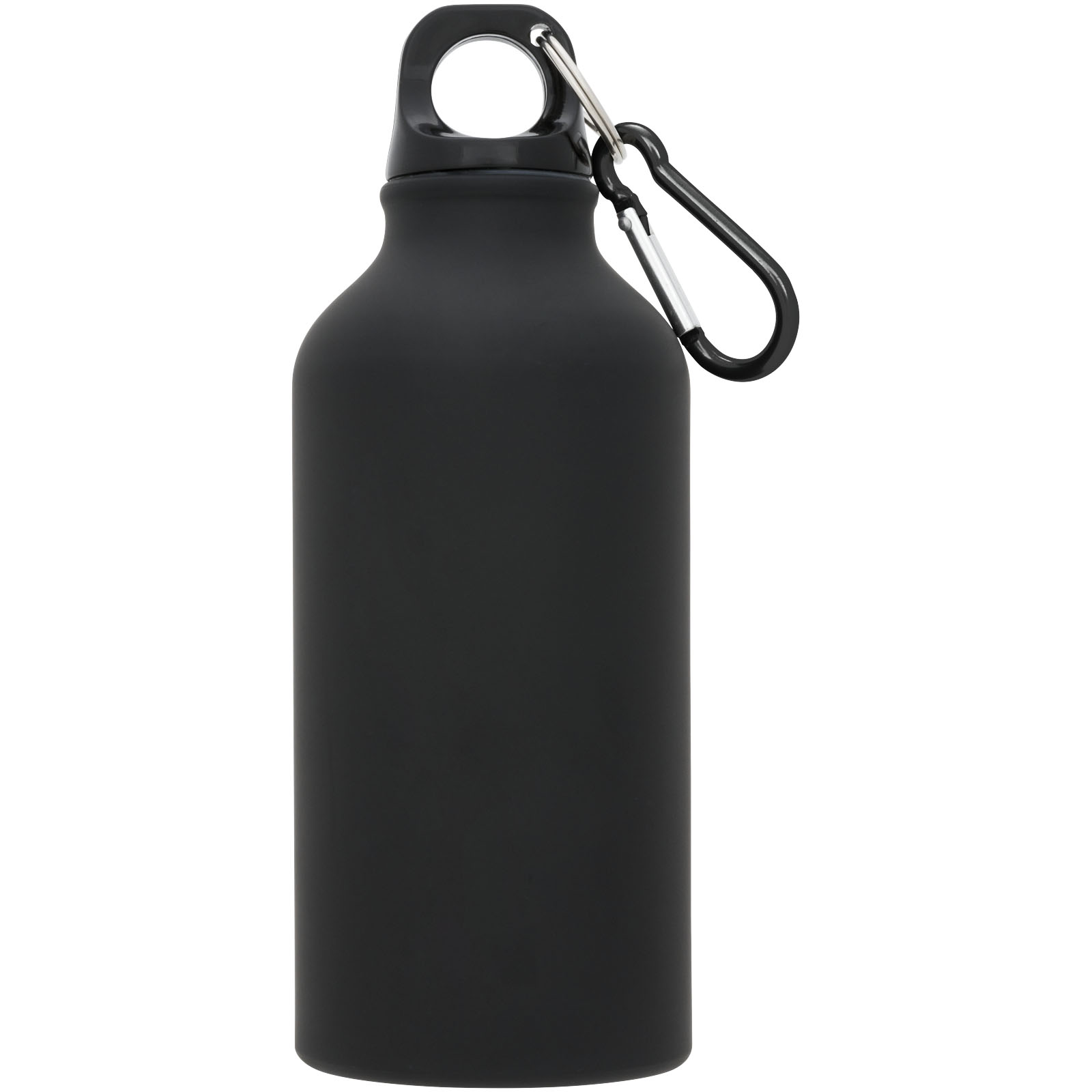 Advertising Water bottles - Oregon 400 ml matte water bottle with carabiner - 1