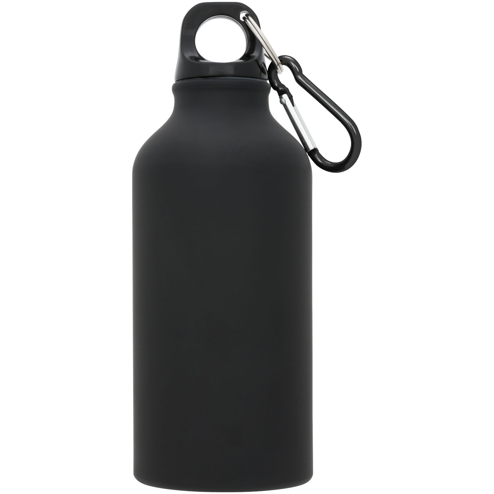 Bouteilles d'eau publicitaires - Bouteille sport mat 400ml avec mousqueton Oregon - 1