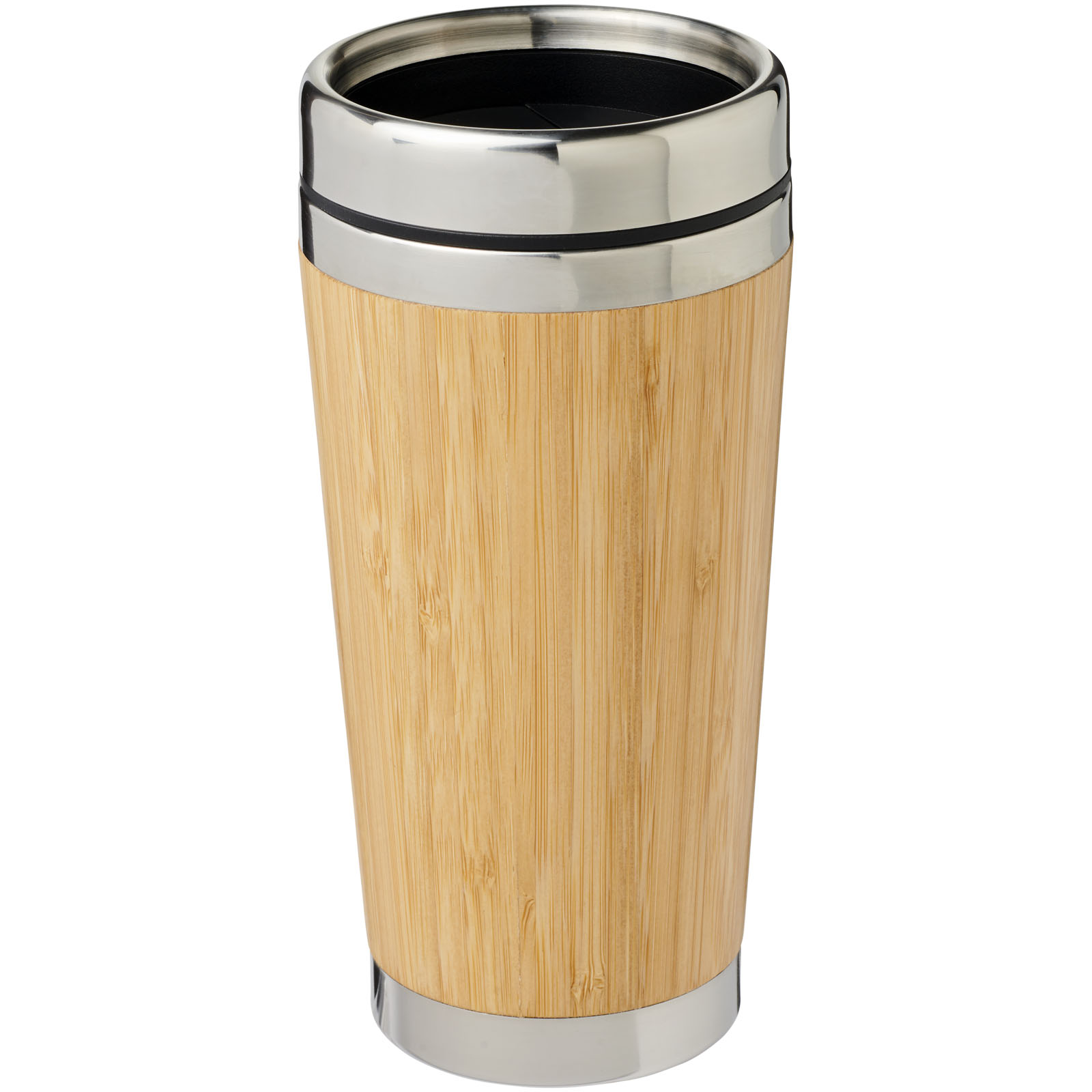 Advertising Insulated mugs - Bambus 450 ml tumbler with bamboo outer - 0
