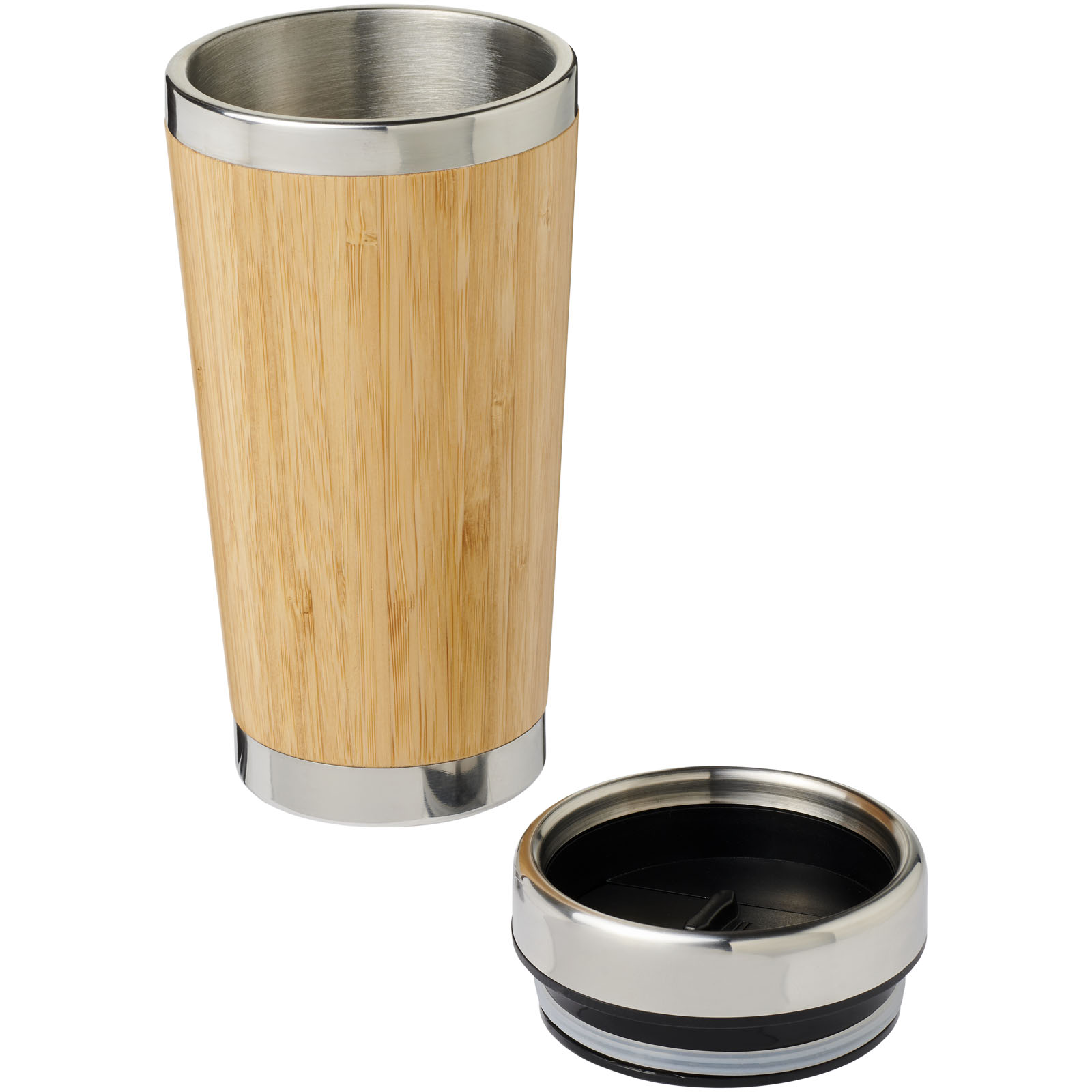 Mugs isothermes publicitaires - Gobelet 450ml avec extérieur en bambou Bambus - 3