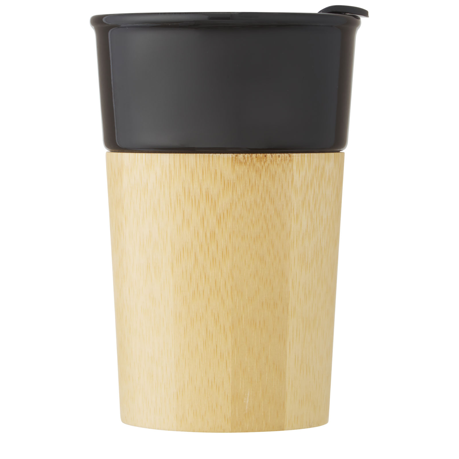 Advertising Standard mugs - Pereira 320 ml porcelain mug with bamboo outer wall - 2