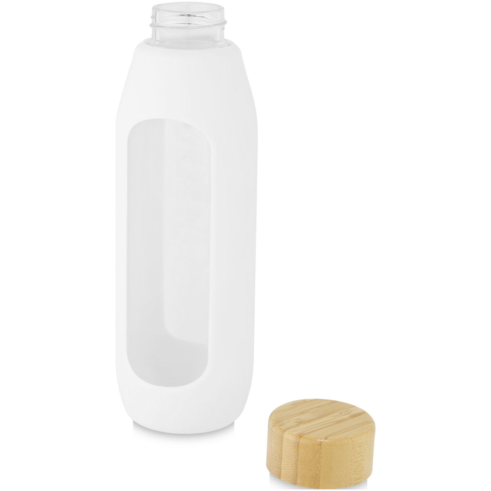 Advertising Water bottles - Tidan 600 ml borosilicate glass bottle with silicone grip - 3