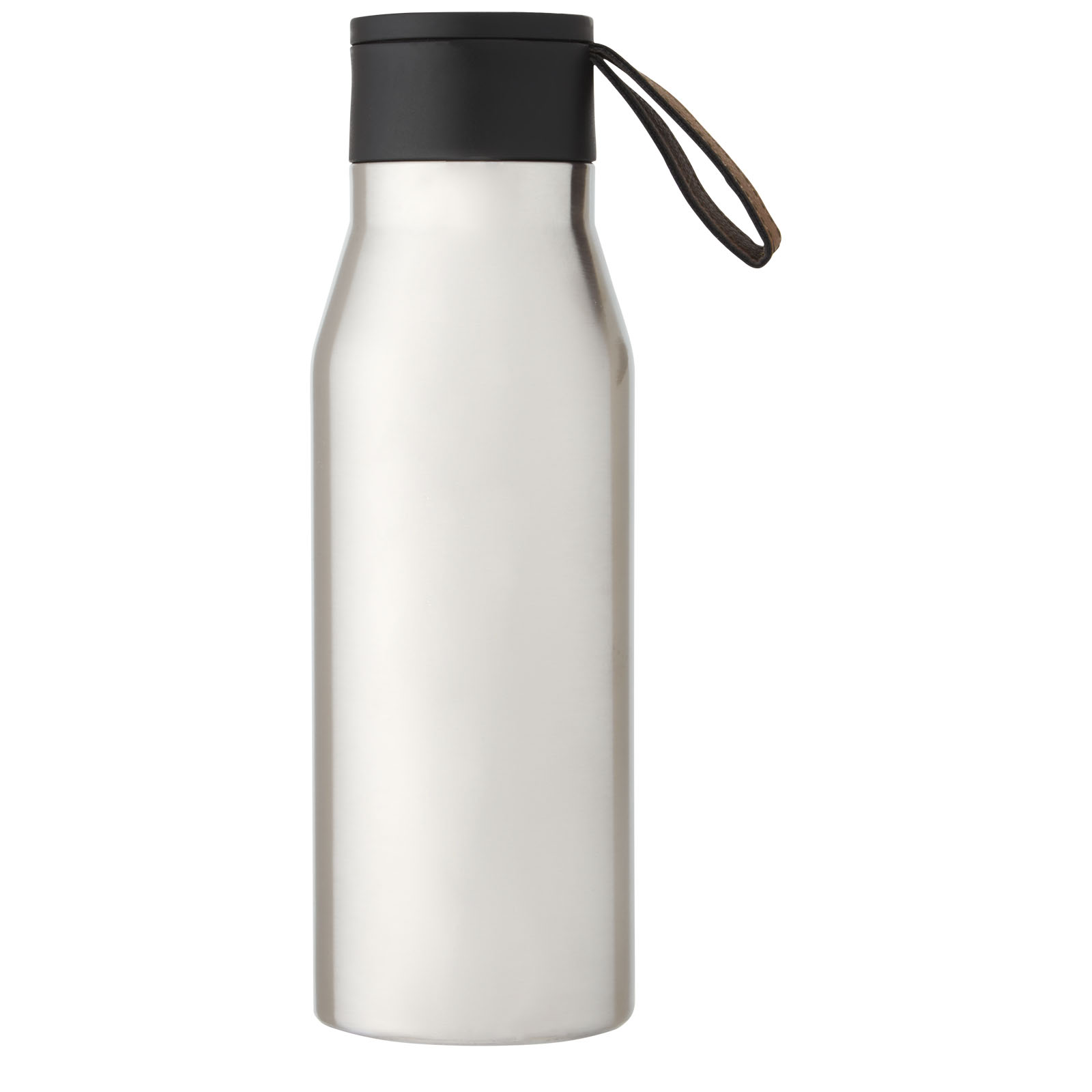 Advertising Insulated bottles - Ljungan 500 ml copper vacuum insulated stainless steel bottle with PU leather strap and lid - 2