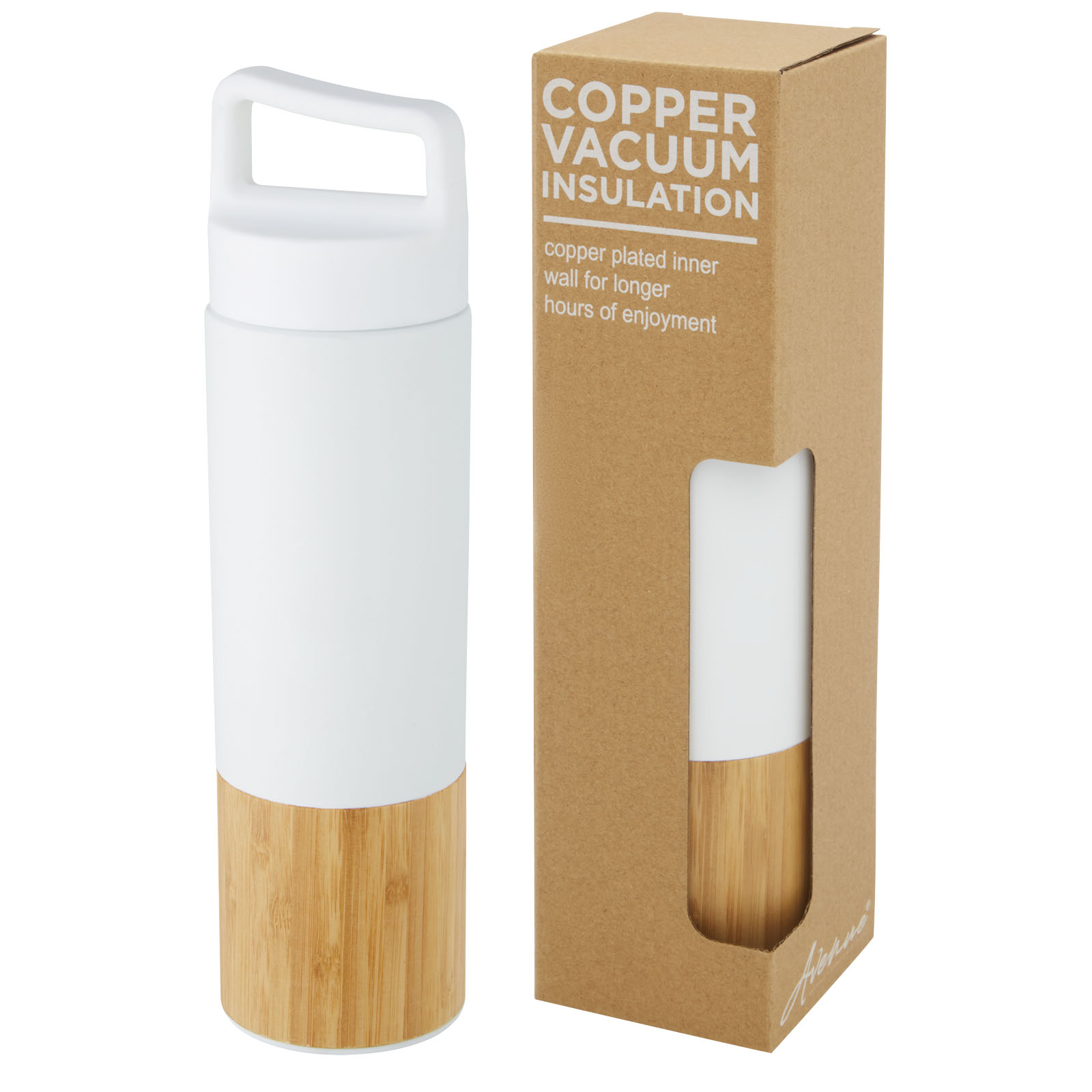 Insulated bottles - Torne 540 ml copper vacuum insulated stainless steel bottle with bamboo outer wall