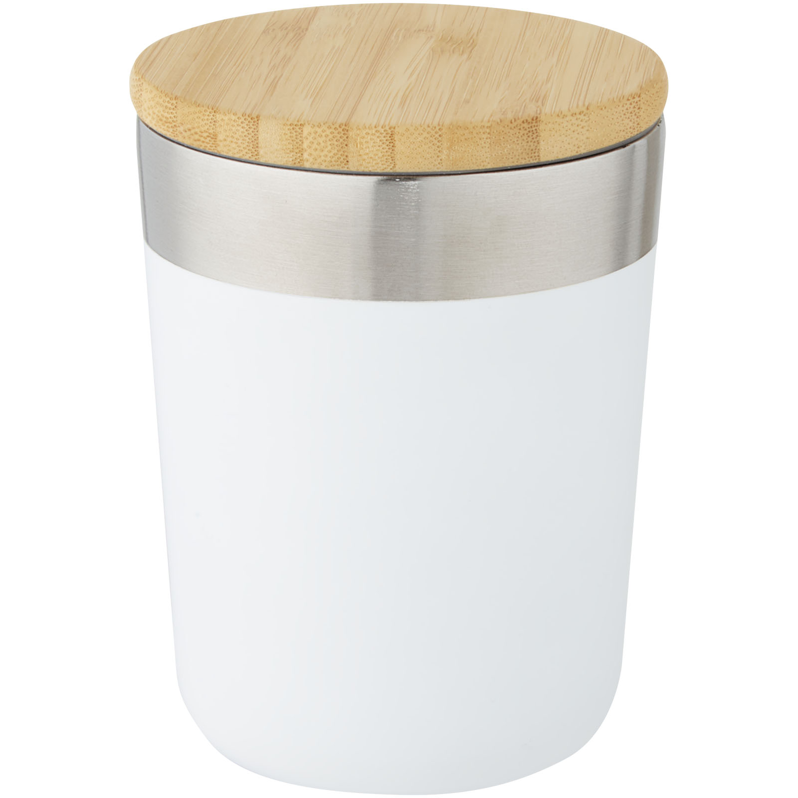 Mugs isothermes publicitaires - Gobelet Lagan de 300 ml en acier inoxydable avec isolation par le vide et couche de cuivre, avec couvercle en bambou - 3