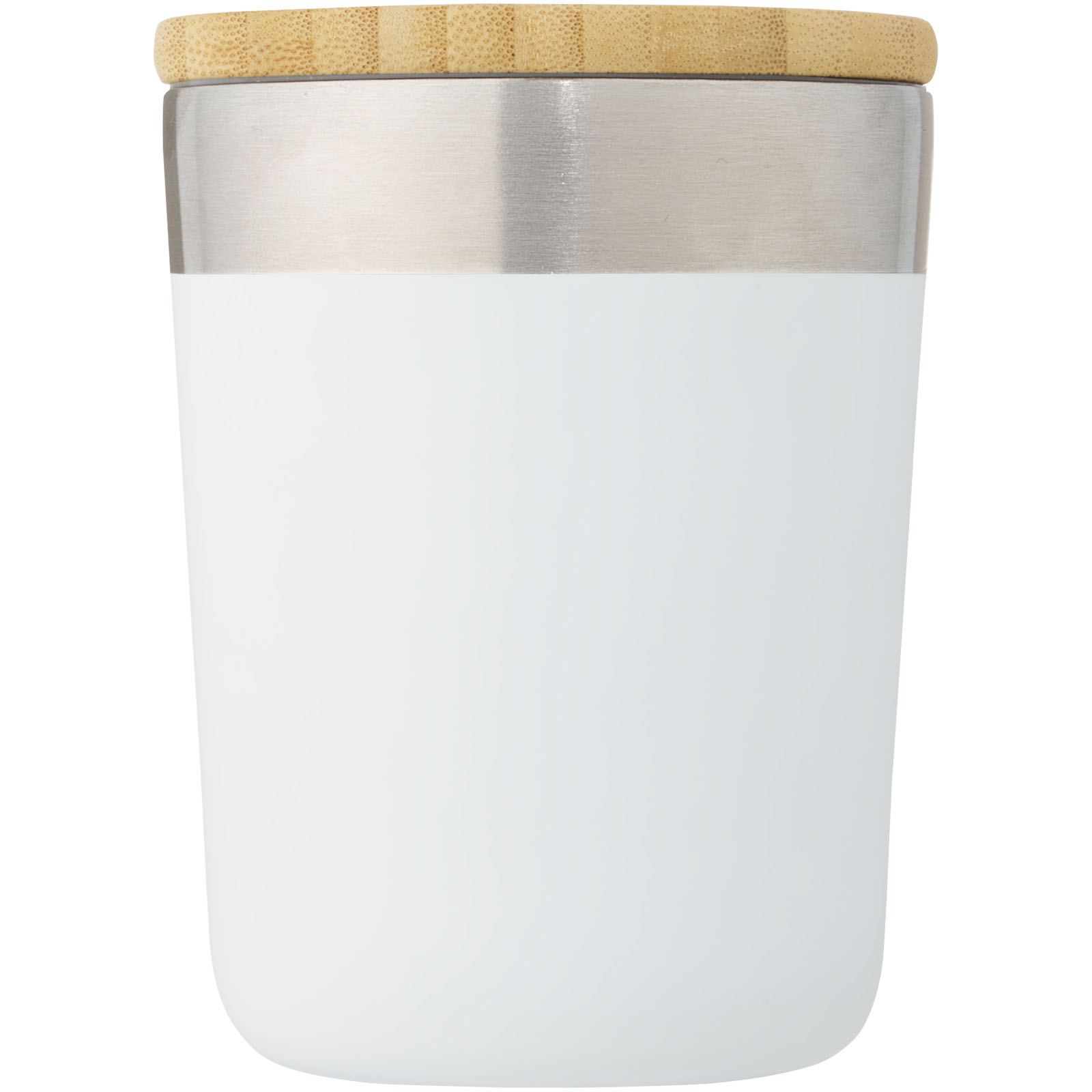 Mugs isothermes publicitaires - Gobelet Lagan de 300 ml en acier inoxydable avec isolation par le vide et couche de cuivre, avec couvercle en bambou - 2