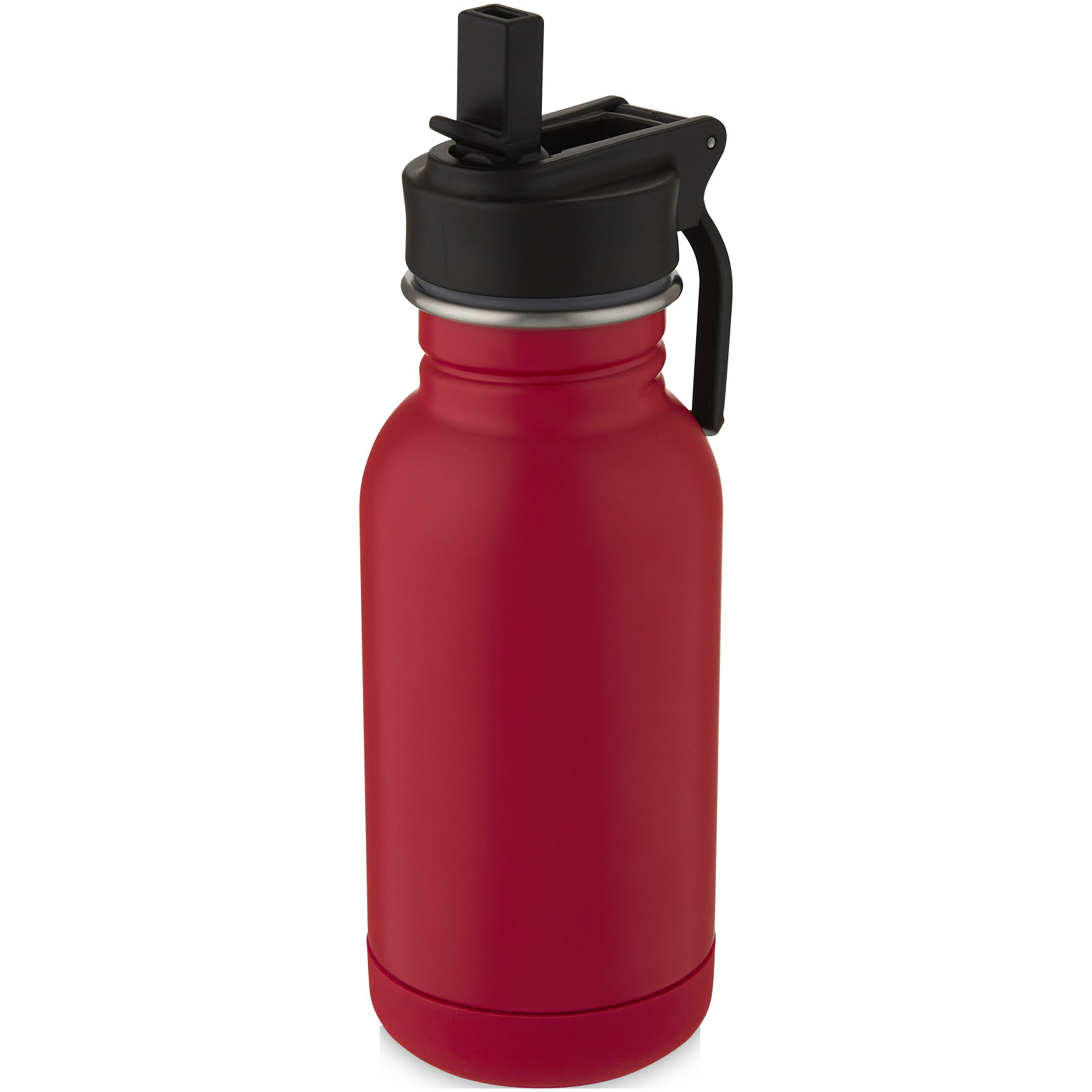 Advertising Sports bottles - Lina 400 ml stainless steel sport bottle with straw and loop - 0
