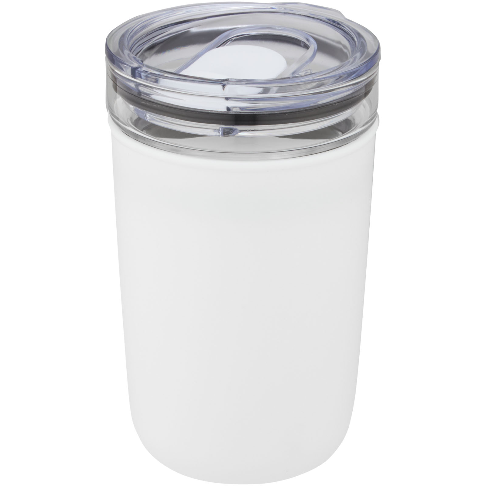 Mugs pour voyager publicitaires - Gobelet en verre Bello de 420 ml avec paroi extérieure en plastique recyclé - 0