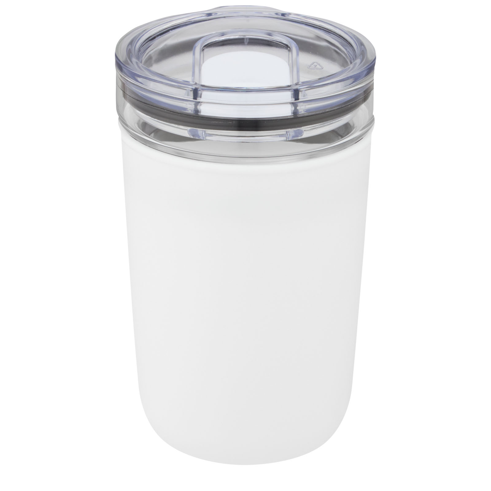 Mugs pour voyager publicitaires - Gobelet en verre Bello de 420 ml avec paroi extérieure en plastique recyclé - 4