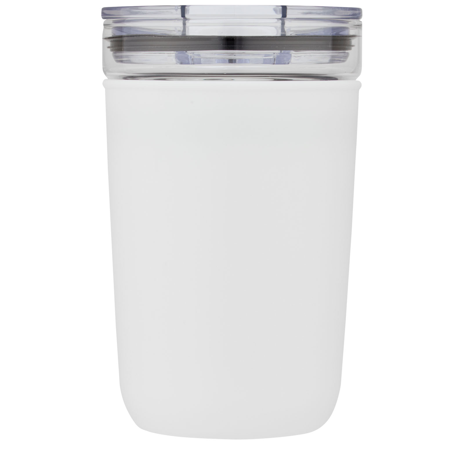 Mugs pour voyager publicitaires - Gobelet en verre Bello de 420 ml avec paroi extérieure en plastique recyclé - 1