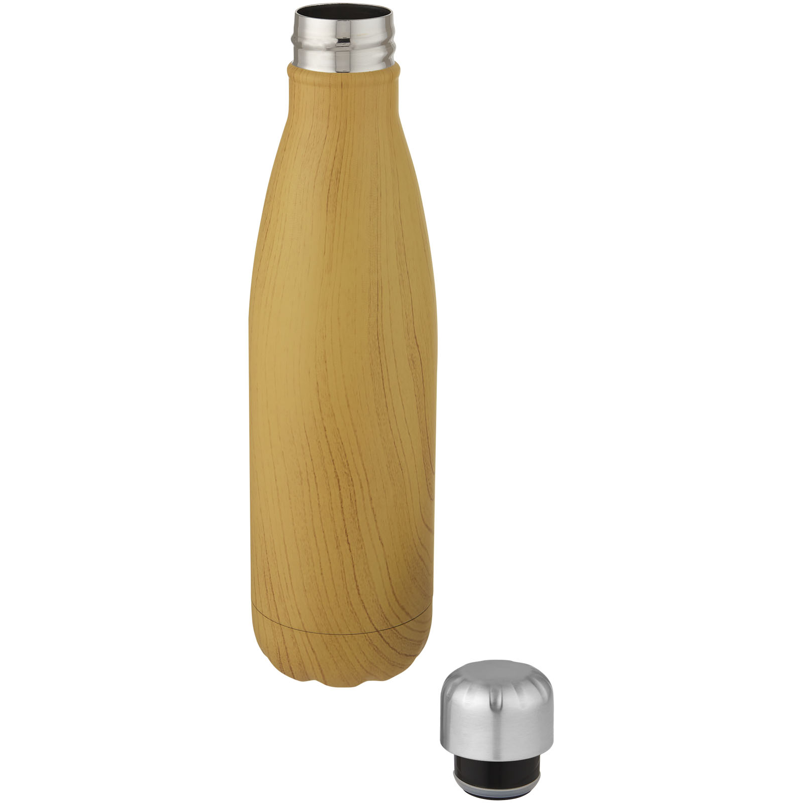 Advertising Insulated bottles - Cove 500 ml vacuum insulated stainless steel bottle with wood print - 3