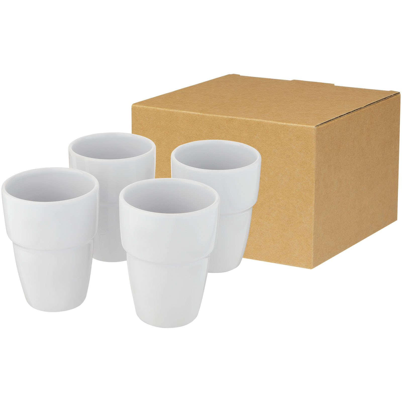 Coffret cadeau publicitaires - Coffret cadeau Staki de 4 mugs empilables 280 ml - 0
