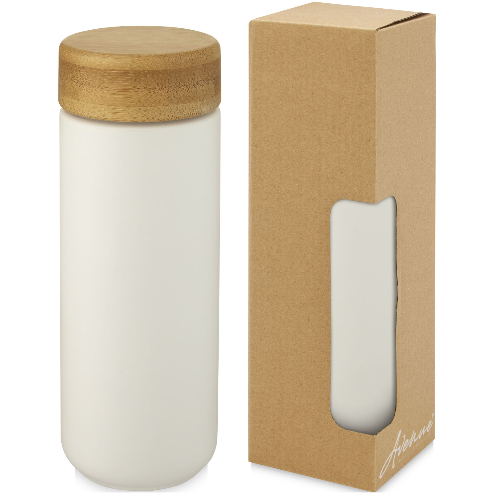 Advertising Travel mugs - Lumi 300 ml ceramic tumbler with bamboo lid - 0