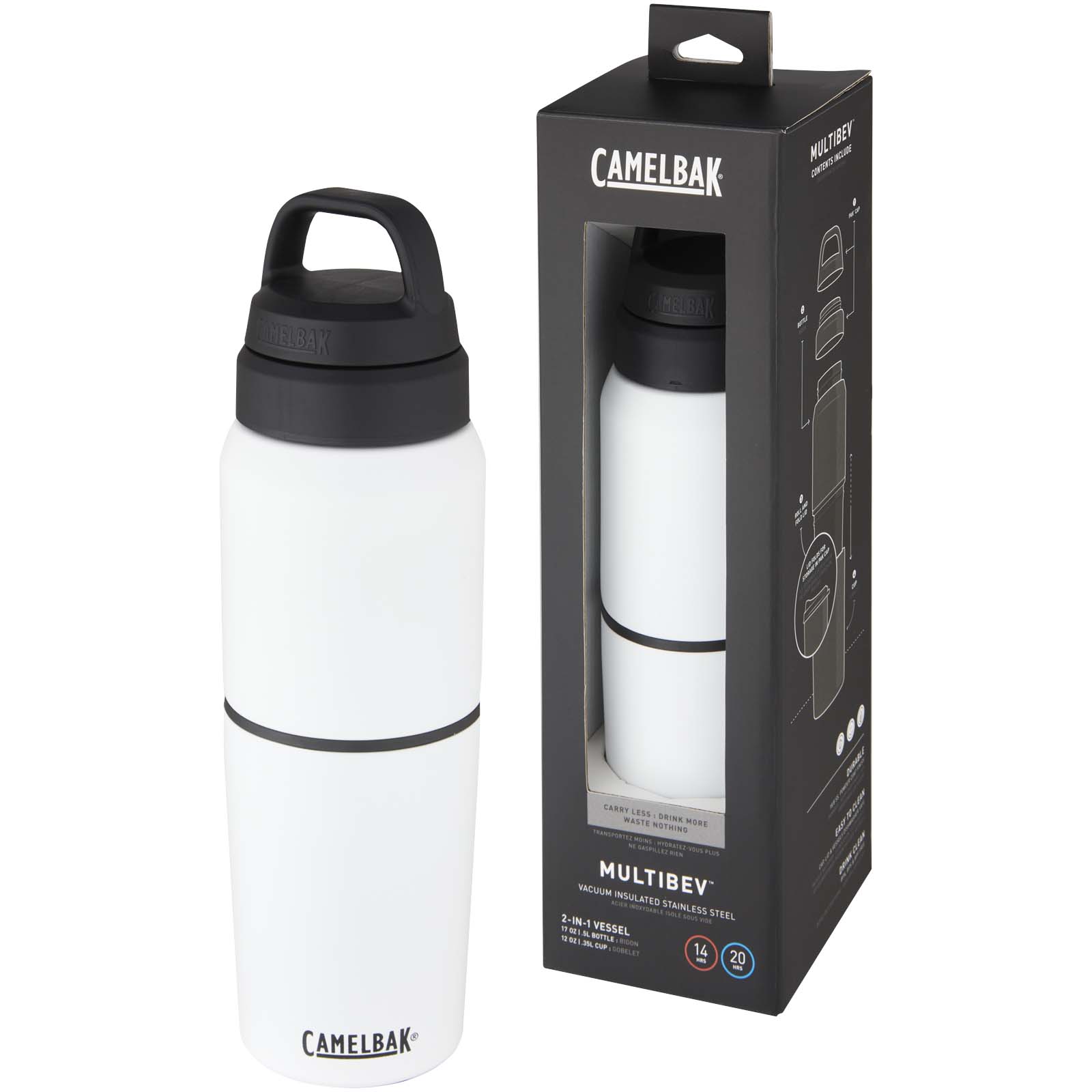 Advertising Water bottles - CamelBak® MultiBev vacuum insulated stainless steel 500 ml bottle and 350 ml cup - 3