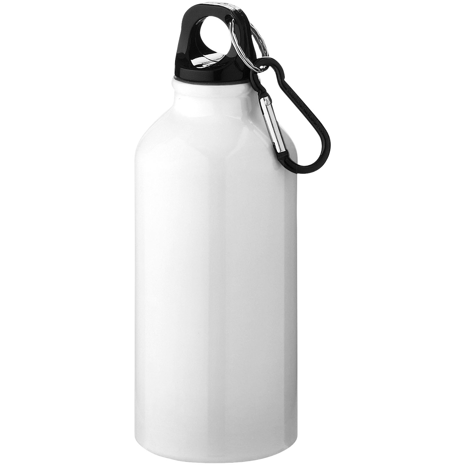 Advertising Water bottles - Oregon 400 ml RCS certified recycled aluminium water bottle with carabiner