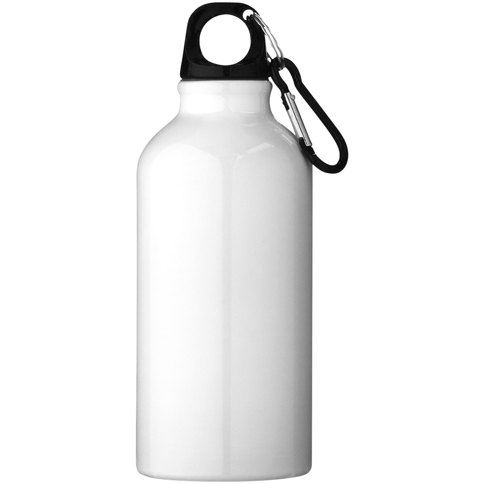 Advertising Water bottles - Oregon 400 ml RCS certified recycled aluminium water bottle with carabiner - 1
