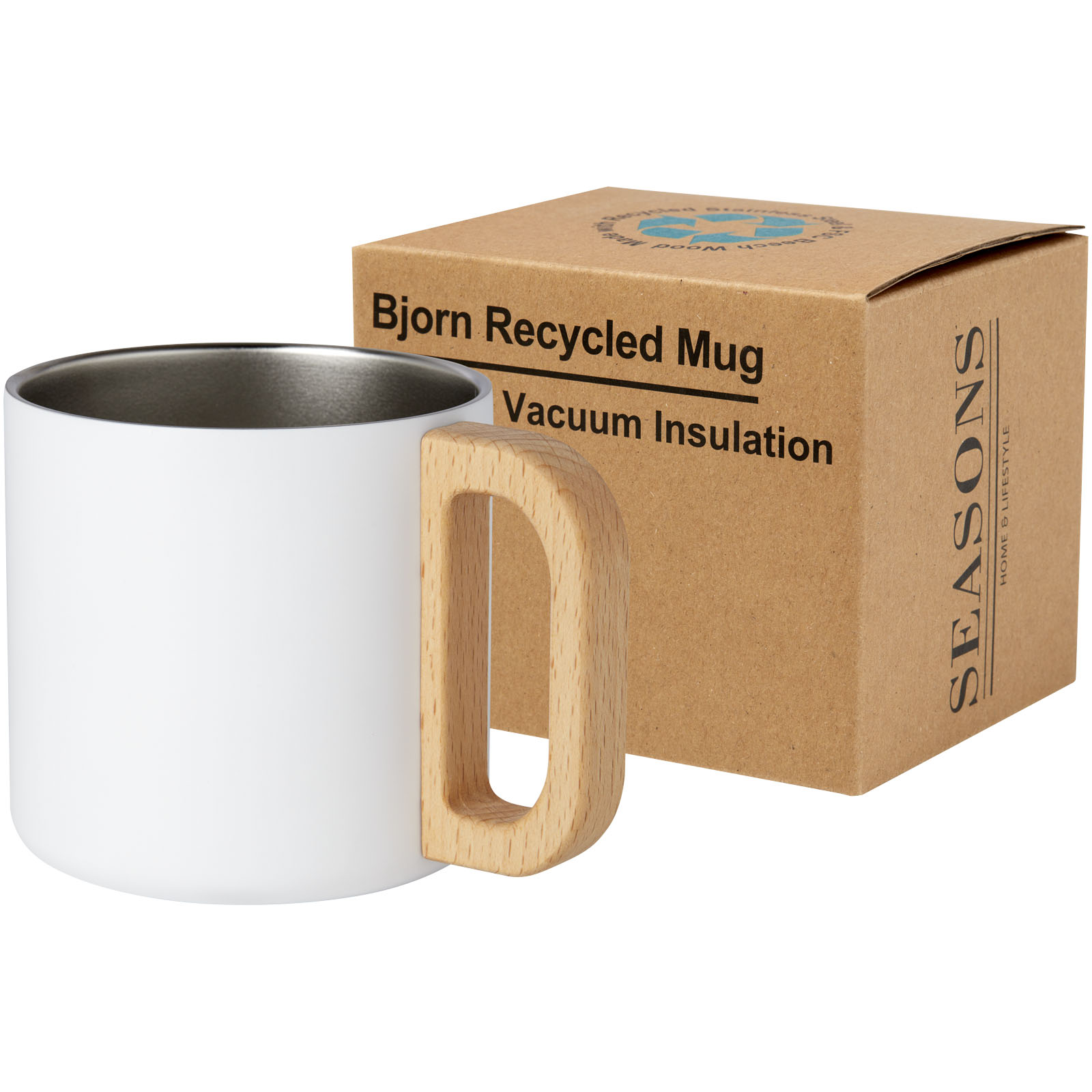 Mugs isothermes - Tasse Bjorn de 360 ml en acier inoxydable recyclé certifiée RCS avec isolation sous vide et couche de cuivre 
