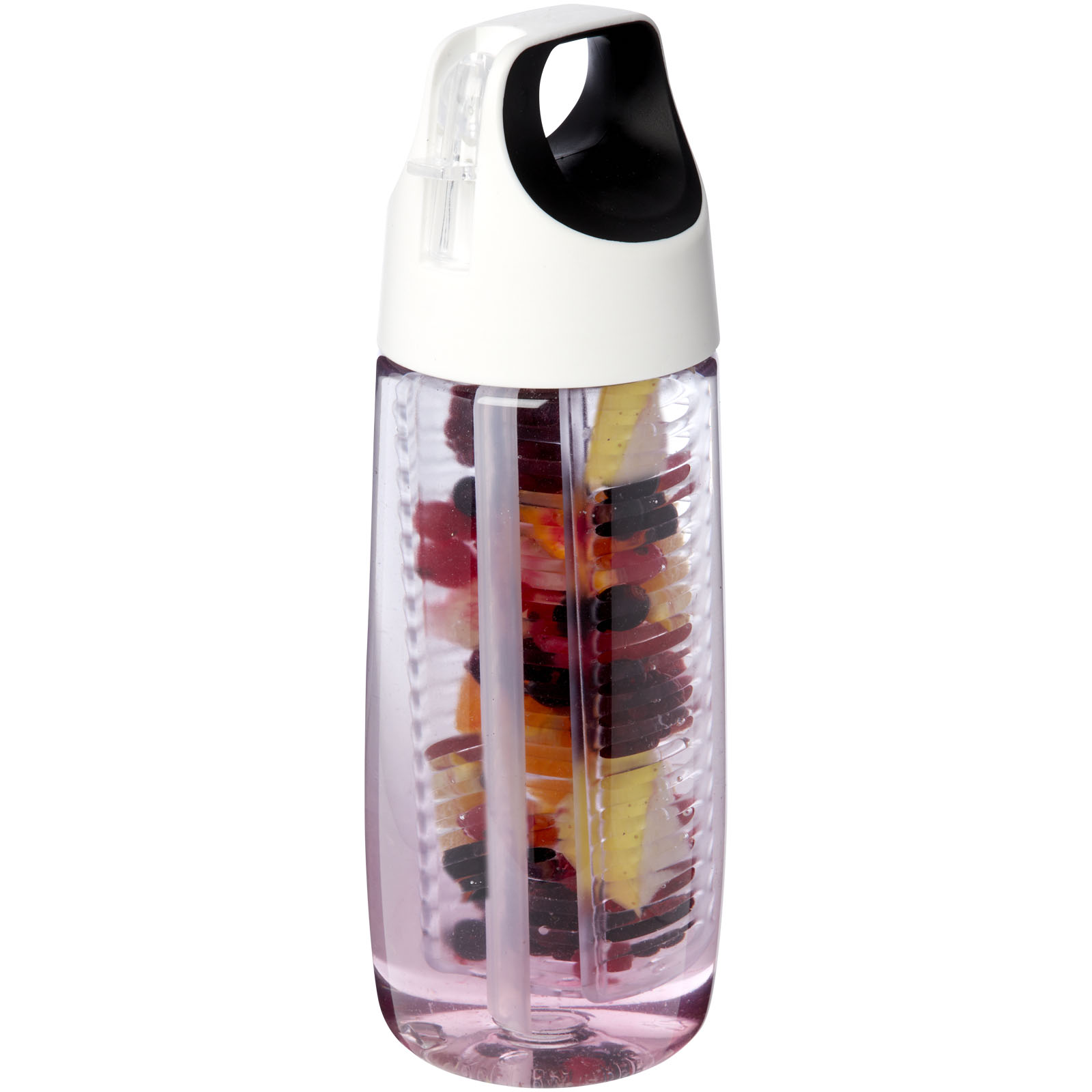 Drinkware - HydroFruit 700 ml recycled plastic sport bottle with flip lid and infuser