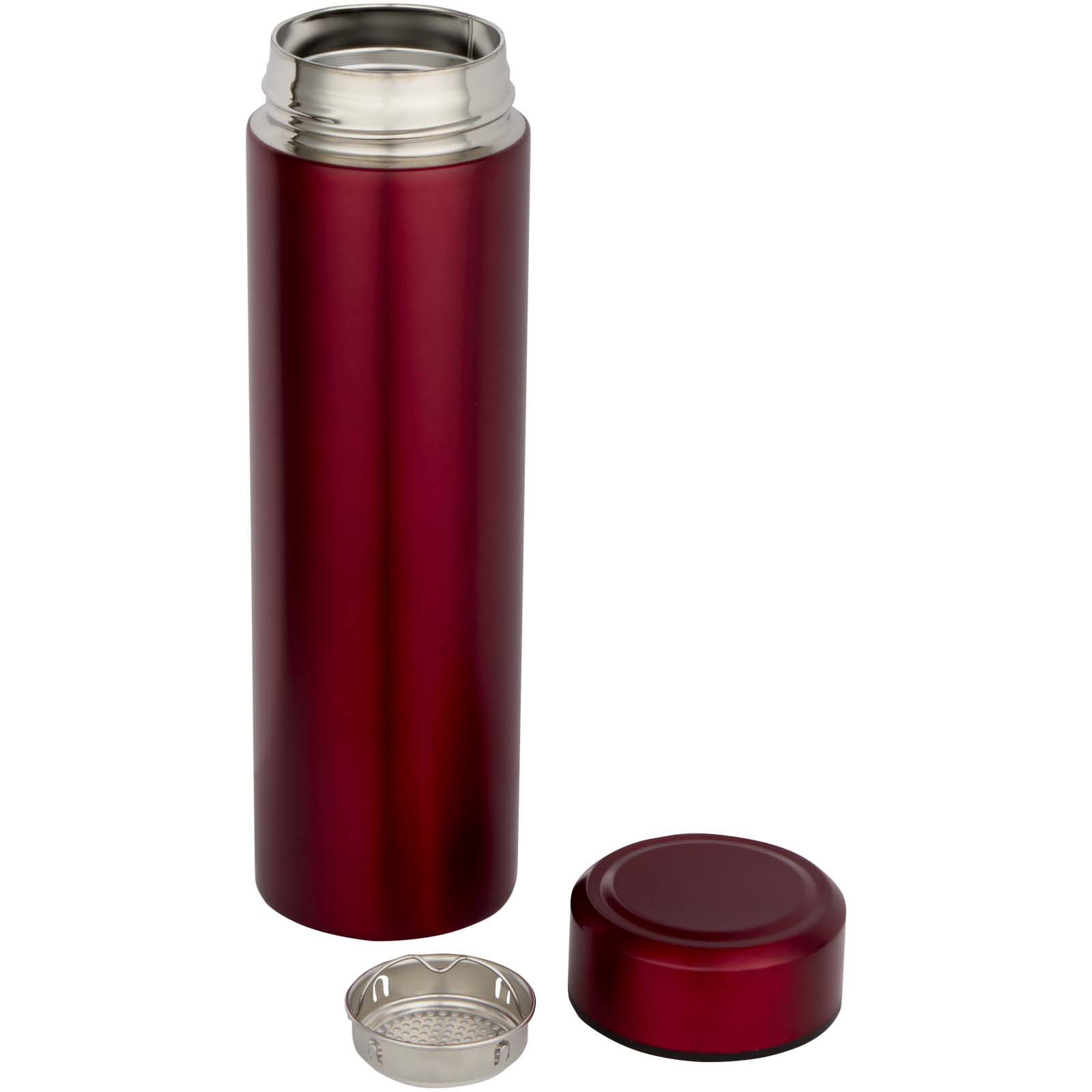 Advertising Insulated bottles - Taylor 450 ml double wall stainless steel flask with tea strainer - 2