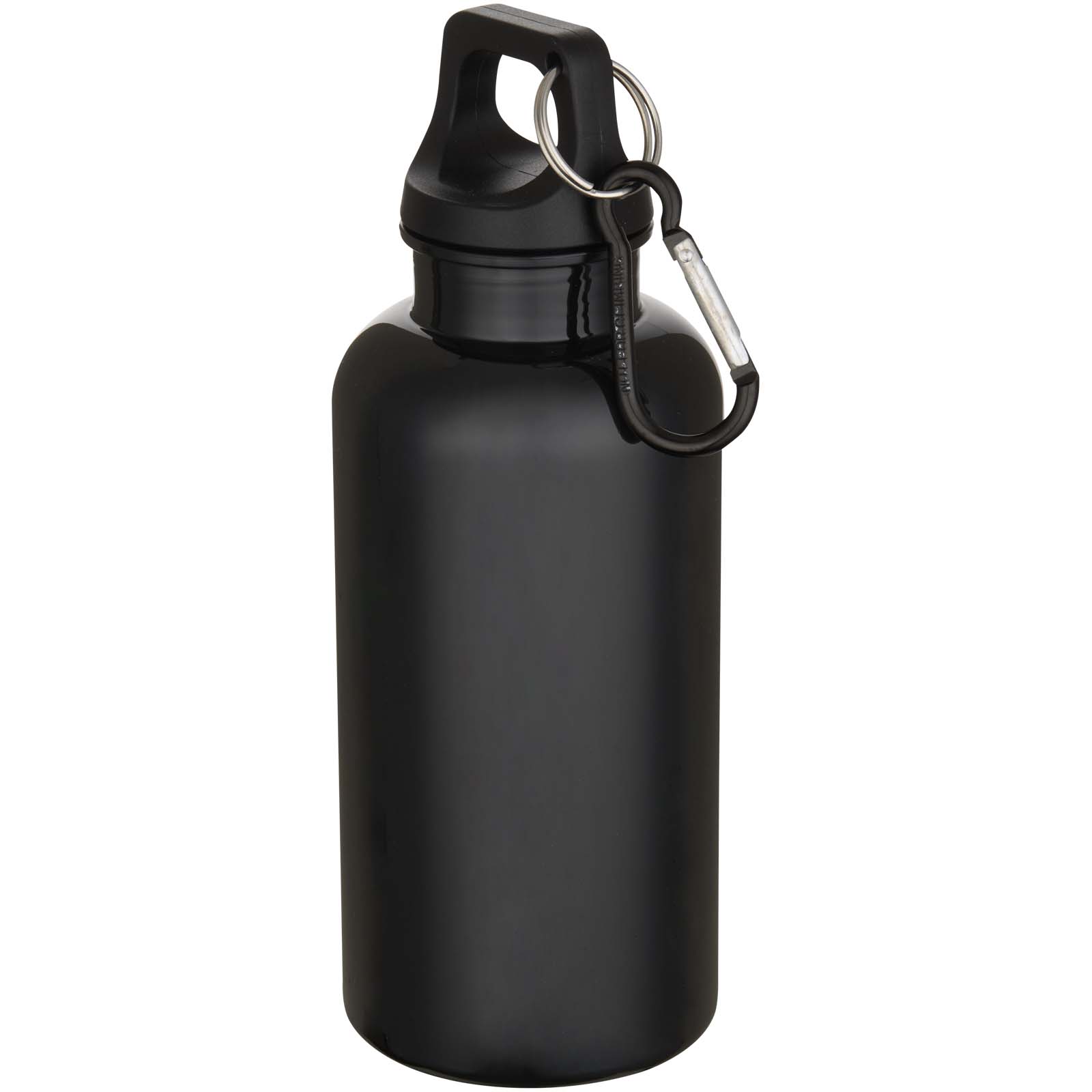 Advertising Water bottles - Oregon 400 ml solid colour RCS recycled plastic water bottle with carabiner