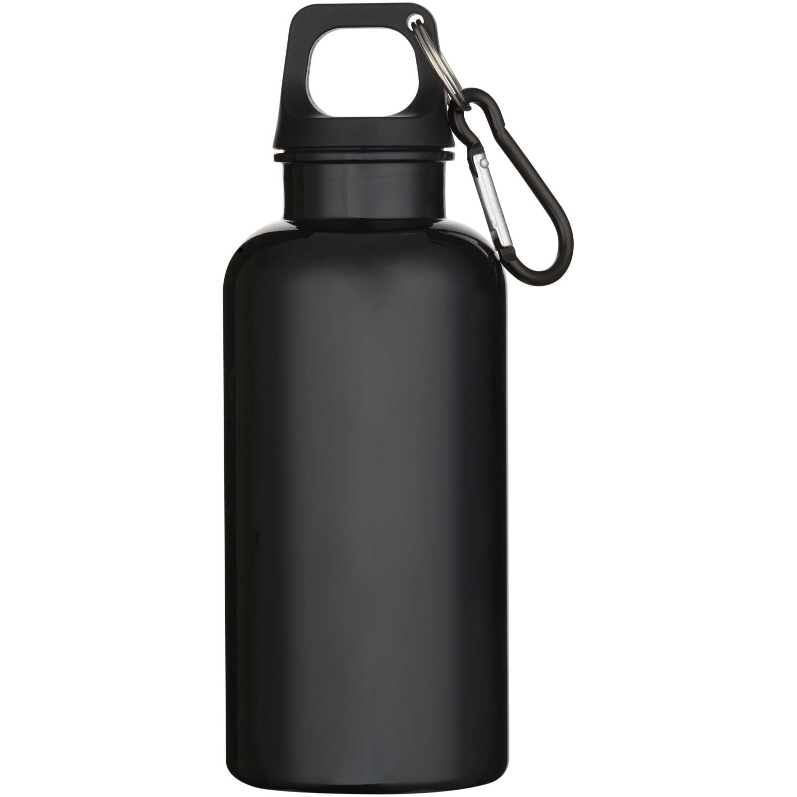 Advertising Water bottles - Oregon 400 ml solid colour RCS recycled plastic water bottle with carabiner - 1