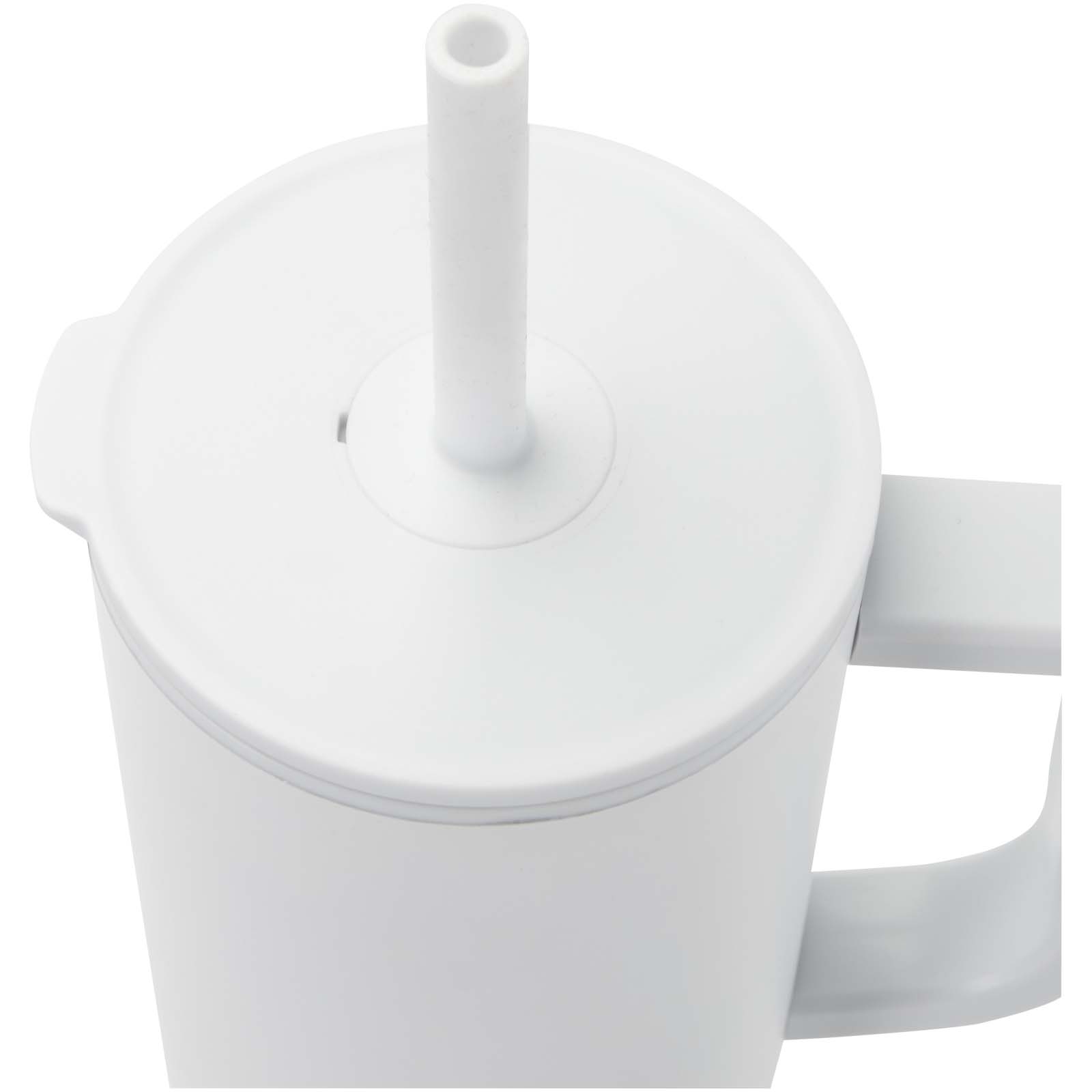 Mugs isothermes publicitaires - Gobelet isotherme Brady 900 ml certifié RCS avec paille en silicone - 3
