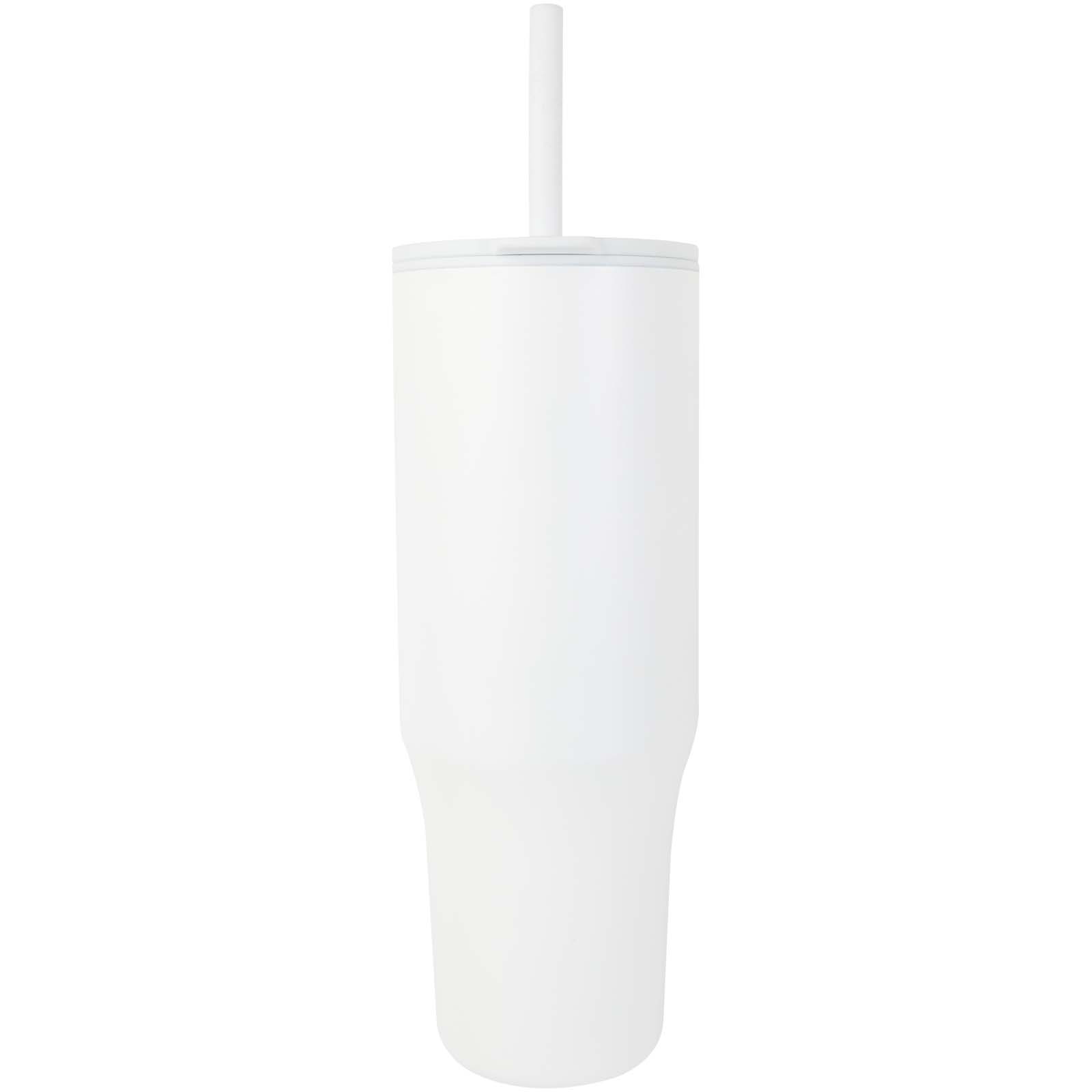 Mugs isothermes publicitaires - Gobelet isotherme Brady 900 ml certifié RCS avec paille en silicone - 1