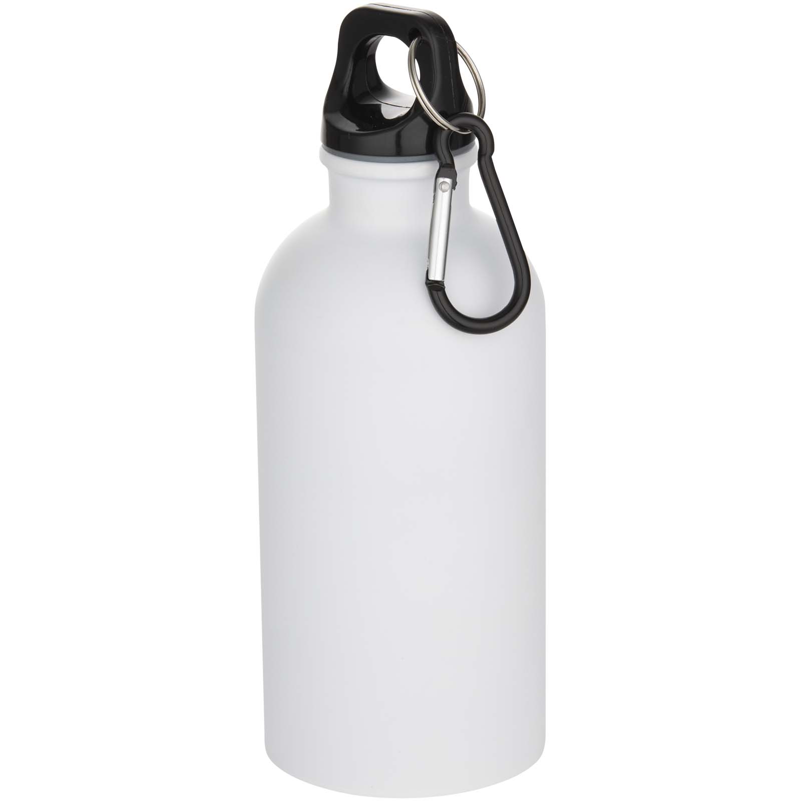 Bouteille d’eau Oregon de 400 ml à simple paroi, en acier inoxydable recyclé certifié RCS avec mousqueton
