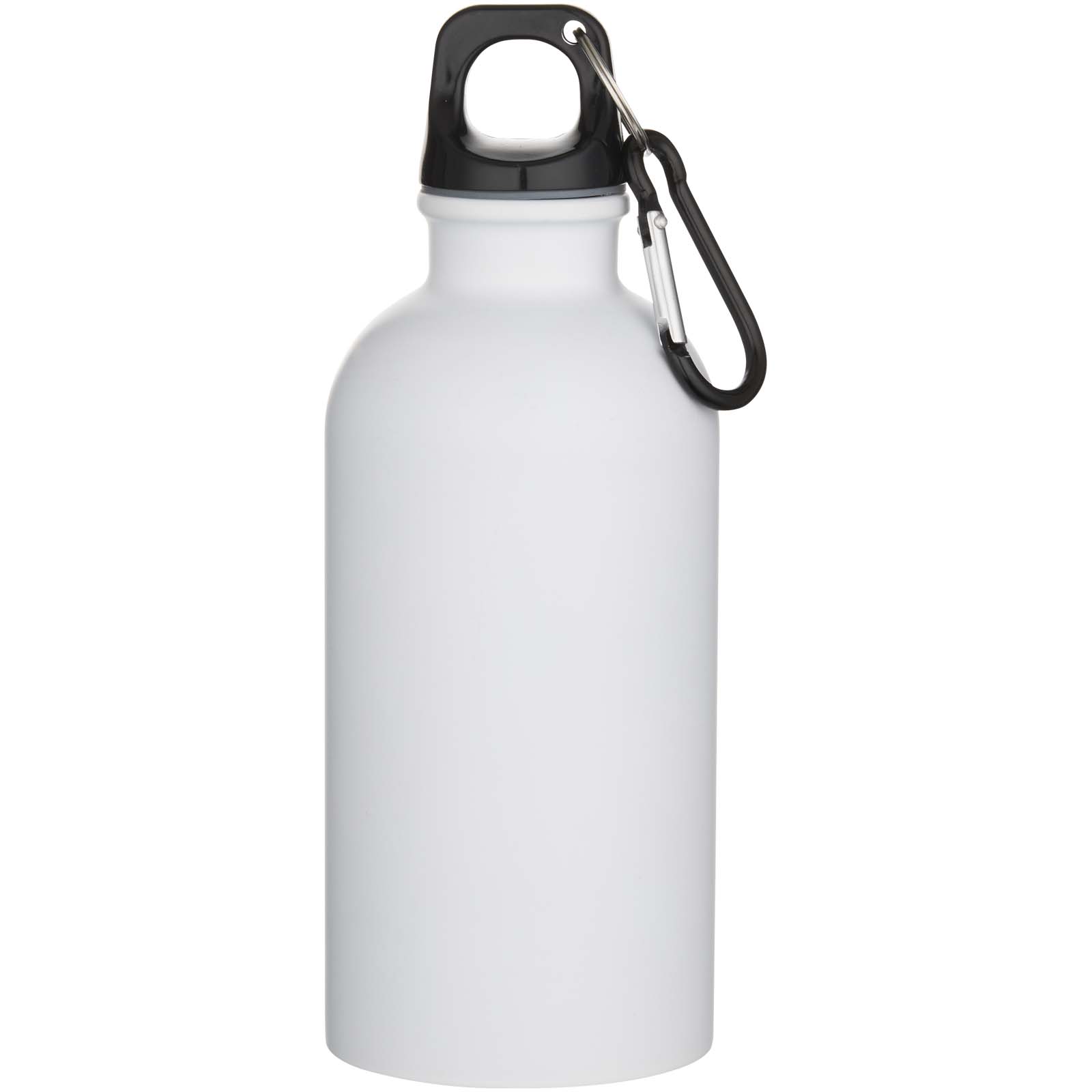 Bouteilles d'eau publicitaires - Bouteille d’eau Oregon de 400 ml à simple paroi, en acier inoxydable recyclé certifié RCS avec mousqueton - 1