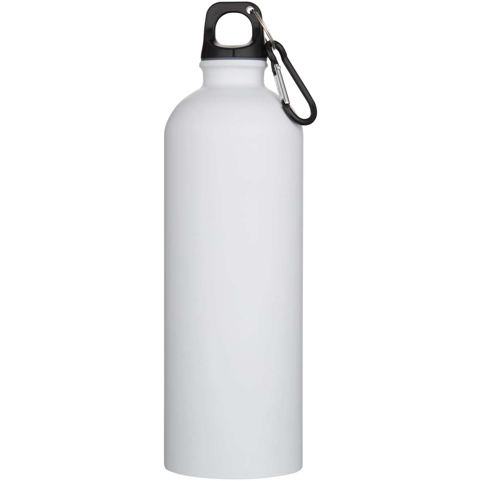Bouteilles d'eau publicitaires - Bouteille d’eau Oregon de 750 ml en acier inoxydable à simple paroi certifiée RCS, recyclé mat avec mousqueton - 1