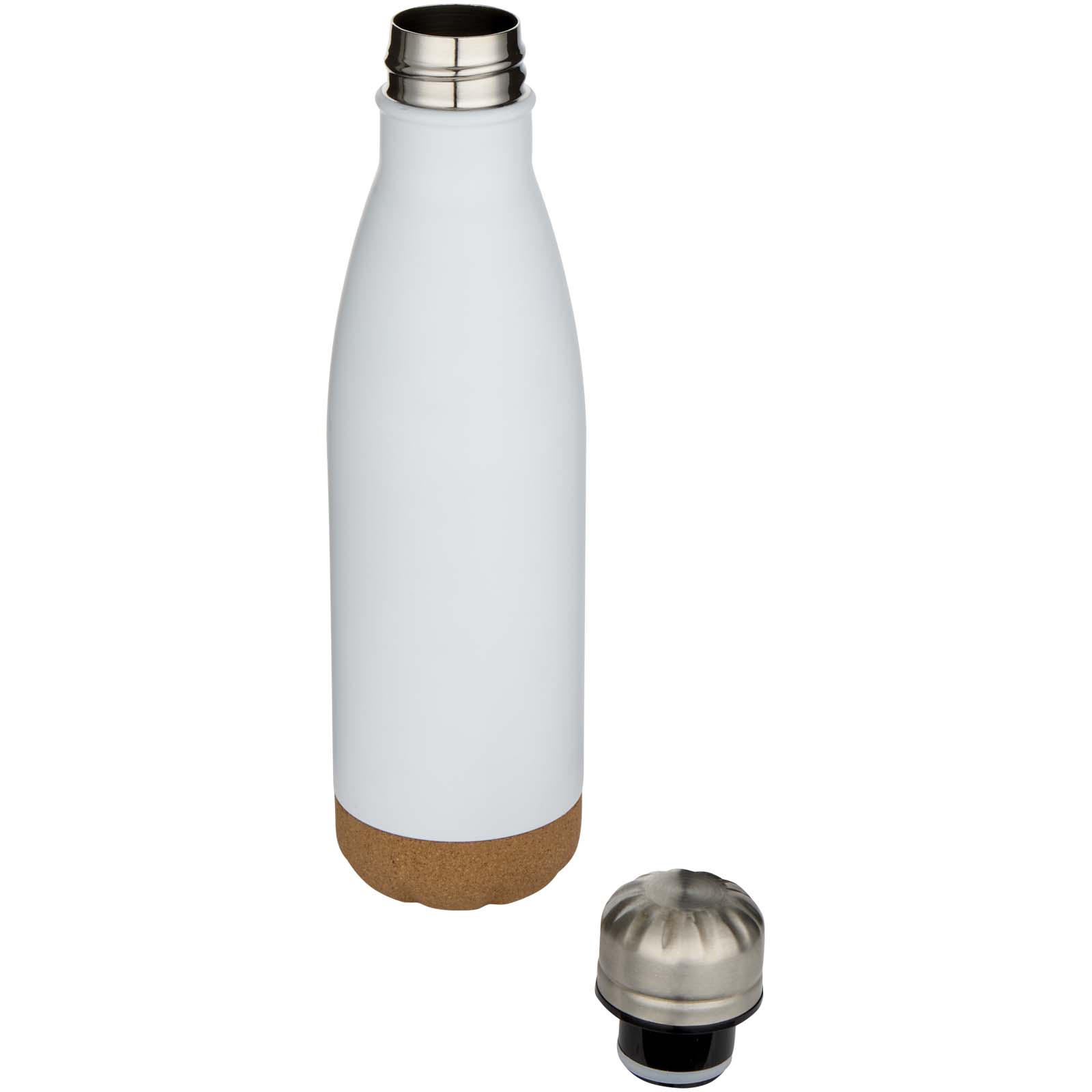 Bouteilles d'eau publicitaires - Bouteille d’eau Cove de 500 ml en acier inoxydable isolée sous vide et à double paroi avec détails en liège - 2