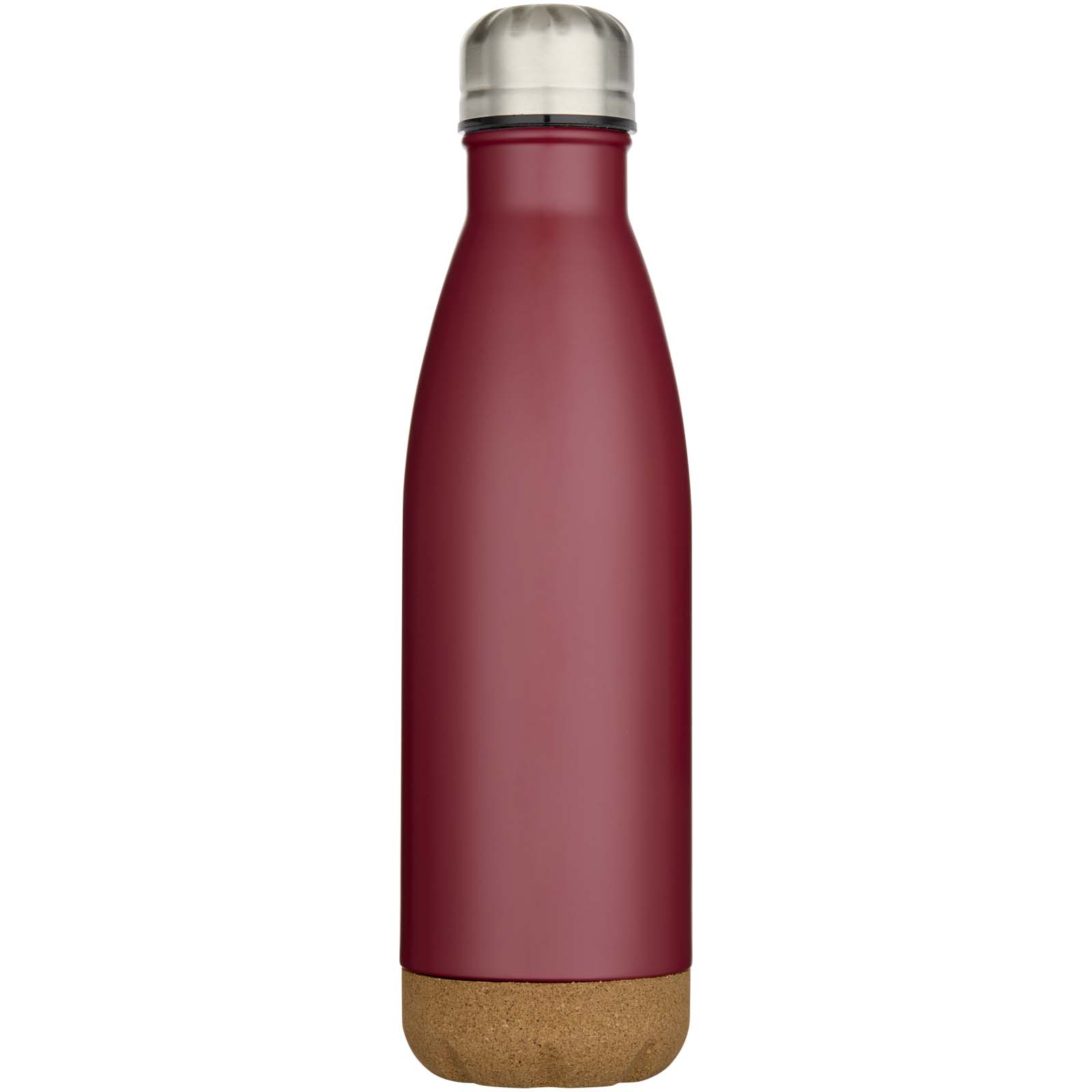Bouteilles d'eau publicitaires - Bouteille d’eau Cove de 500 ml en acier inoxydable isolée sous vide et à double paroi avec détails en liège - 1