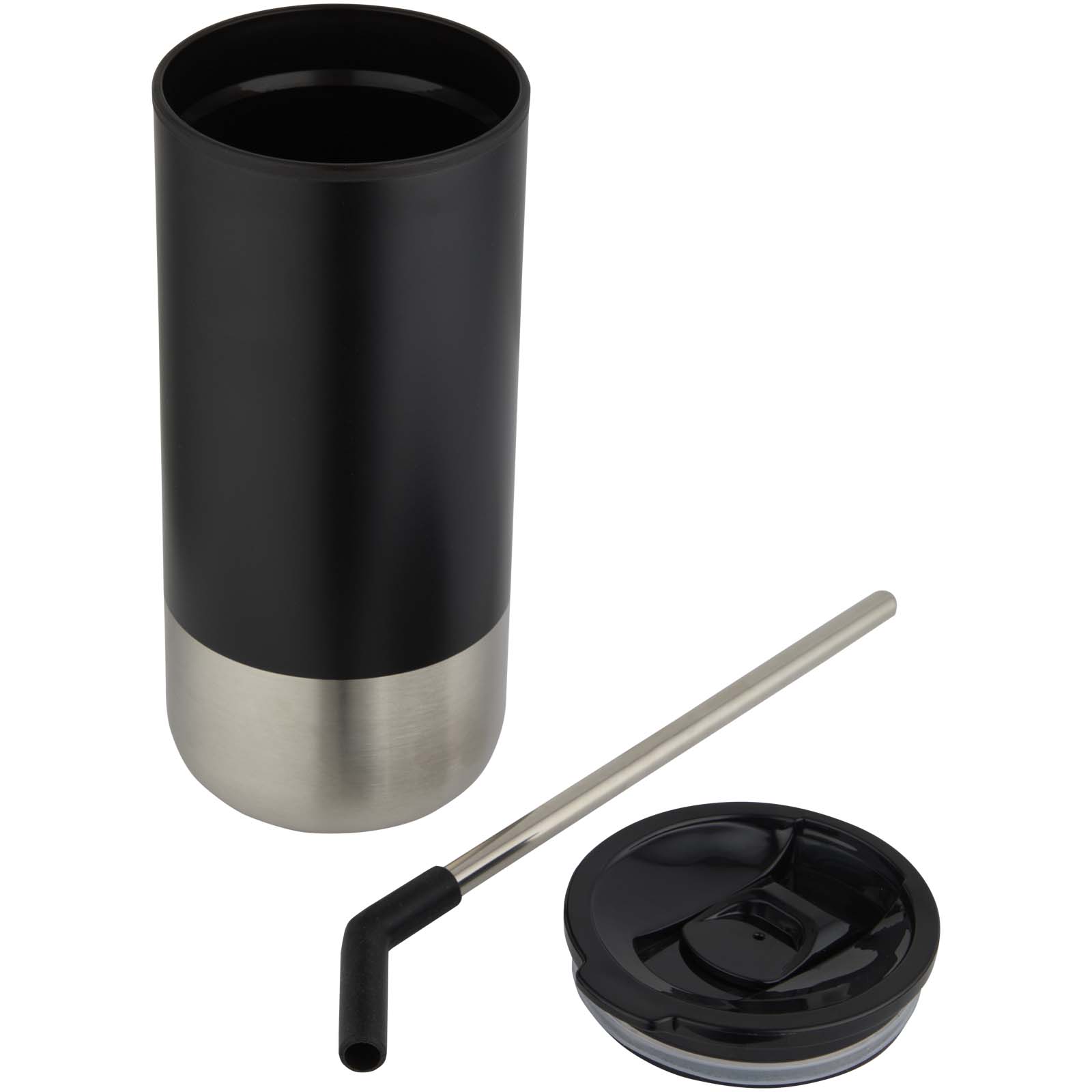 Advertising Insulated mugs - Grayson 480 ml RCS recycled insulated tumbler with straw - 3