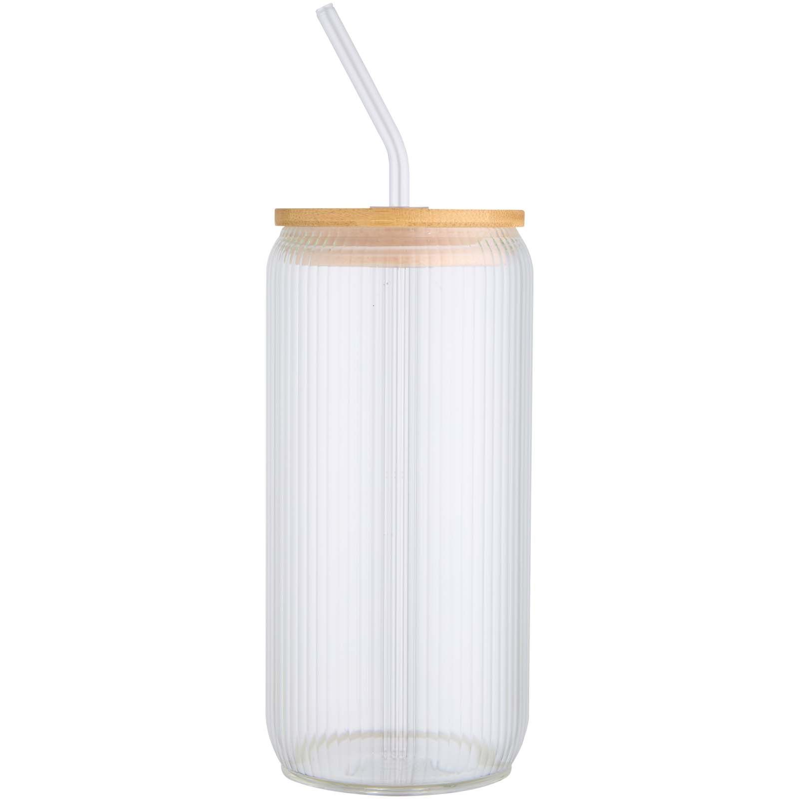 Bouteilles d'eau publicitaires - Pot de 500 ml en verre borosilicate Mirage simple paroi avec couvercle en bambou - 1