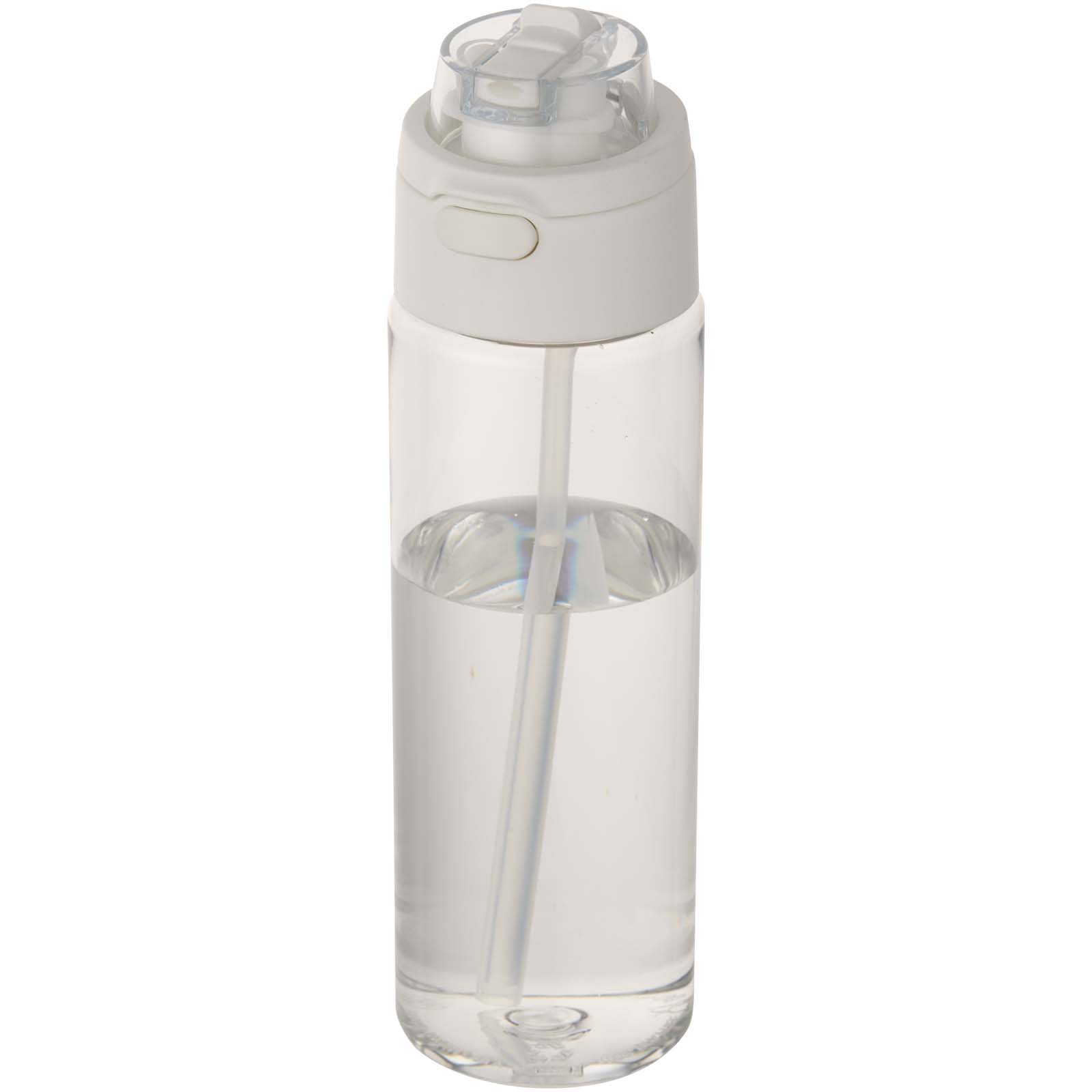Bouteille d'eau Theron de 700 ml en plastique recyclé RCS, avec bouchon double fonction et paille rabattable