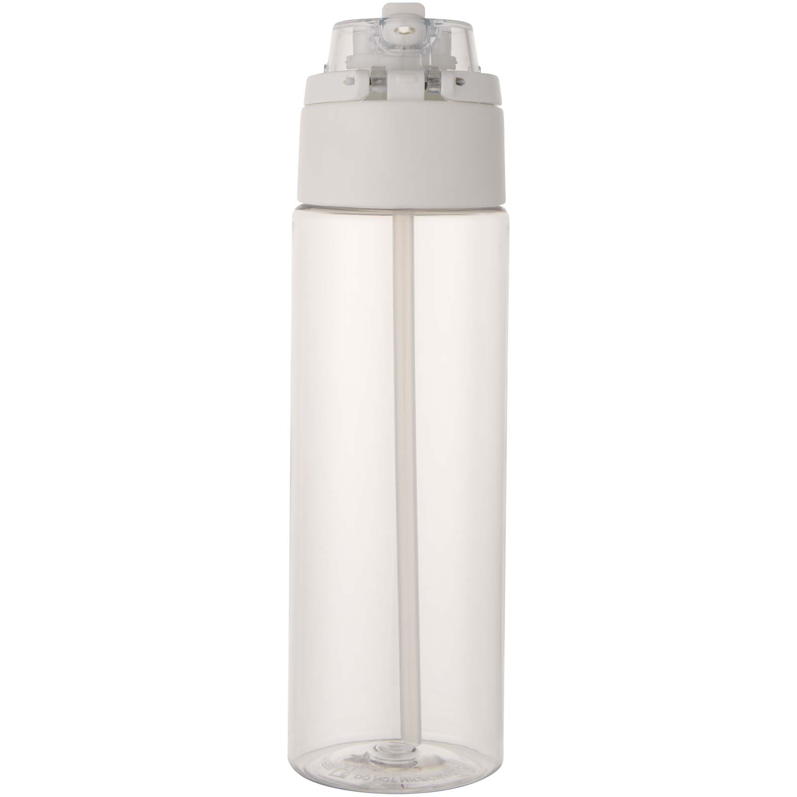 Bouteilles d'eau publicitaires - Bouteille d'eau Theron de 700 ml en plastique recyclé RCS, avec bouchon double fonction et paille rabattable - 2