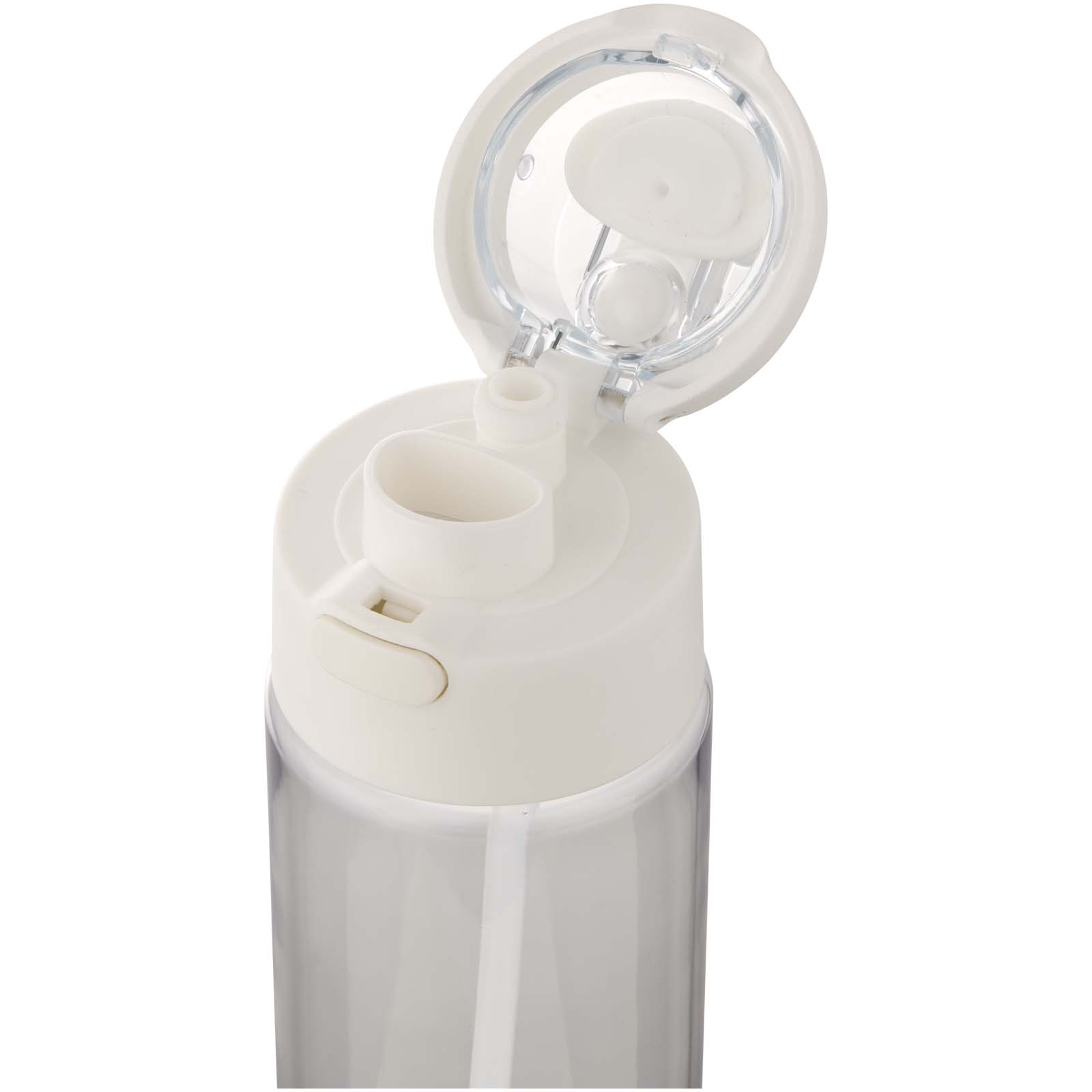 Bouteilles d'eau publicitaires - Bouteille d'eau Theron de 700 ml en plastique recyclé RCS, avec bouchon double fonction et paille rabattable - 4
