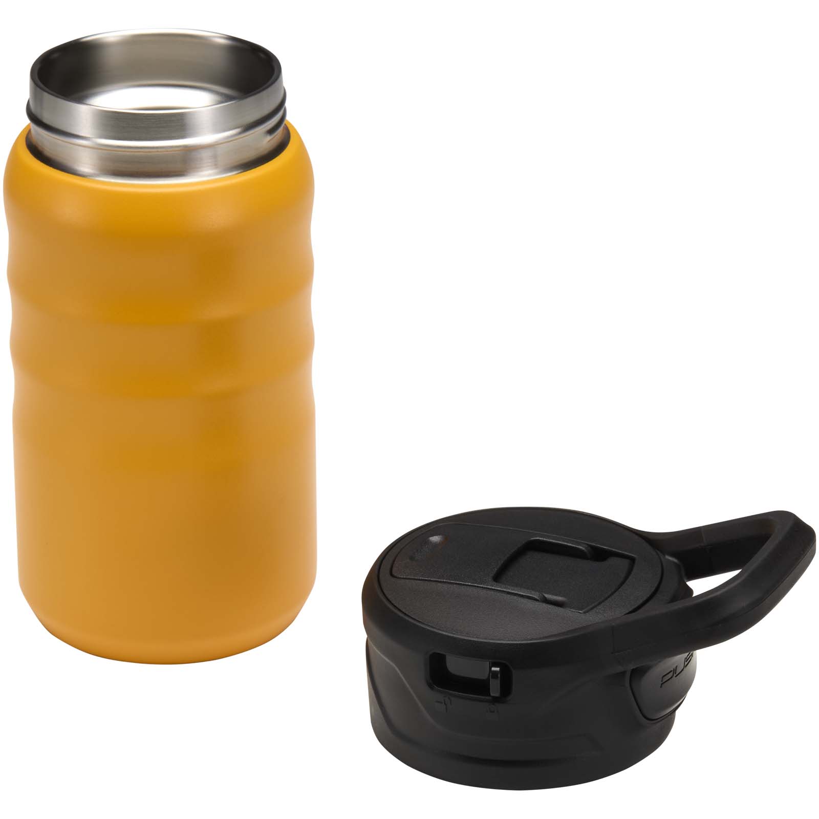 Bouteilles de sport publicitaires - Gourde de sport Knox 350 ml en acier inoxydable à double paroi recyclé RCS avec paille rabattable - 3