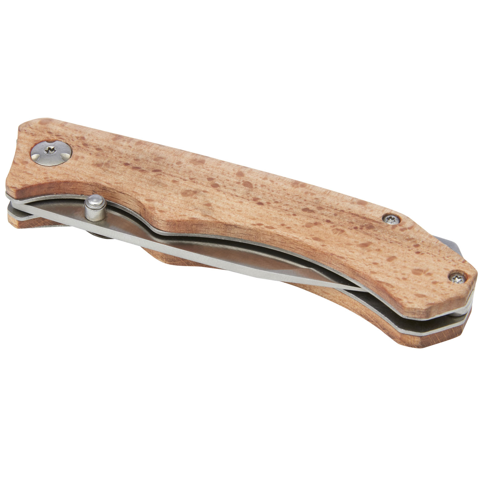 Couteaux de poche publicitaires - Couteau de poche en bois Dave avec clip de ceinture - 4