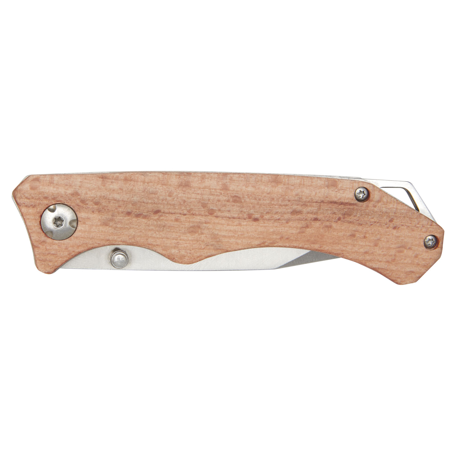 Couteaux de poche publicitaires - Couteau de poche en bois Dave avec clip de ceinture - 2