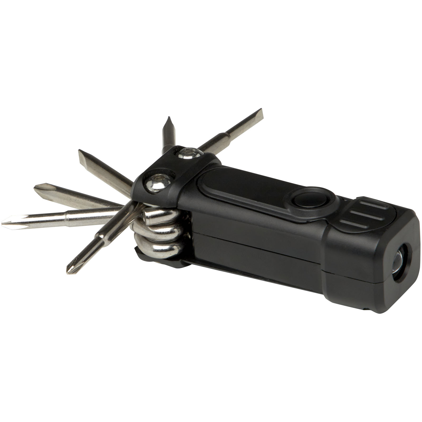 Sets d'outils publicitaires - Jeu de tournevis Octo 8-en-1 RCS en plastique recyclé avec torche - 4