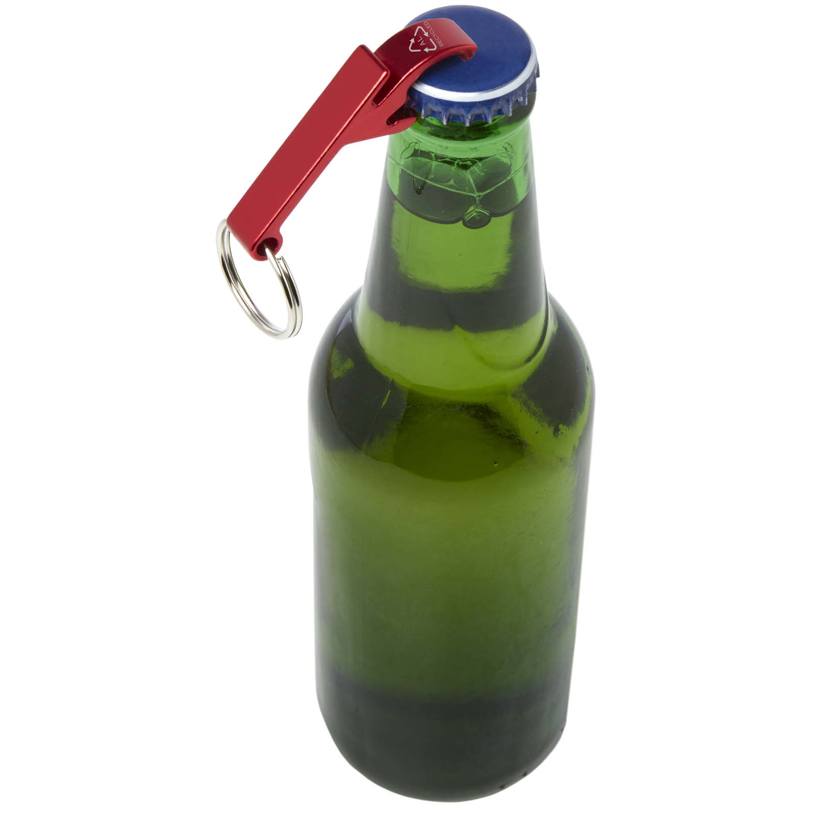 Porte-clés publicitaires - Ouvre-bouteille et canette Tao en aluminium recyclé certifié RCS avec porte-clés  - 2