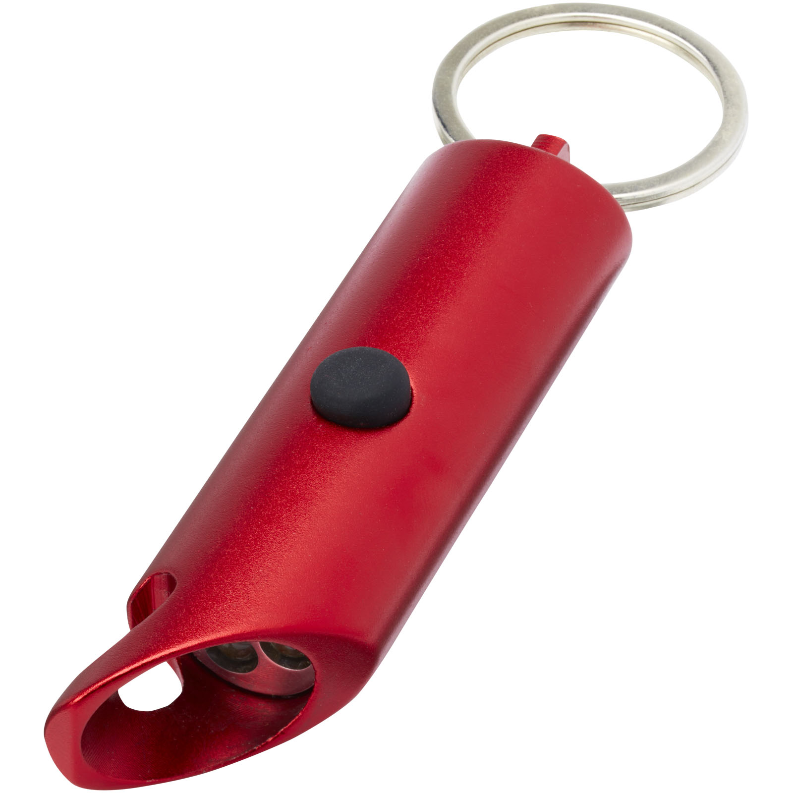 Advertising Lamps - Flare RCS recycled aluminium IPX LED light and bottle opener with keychain - 3