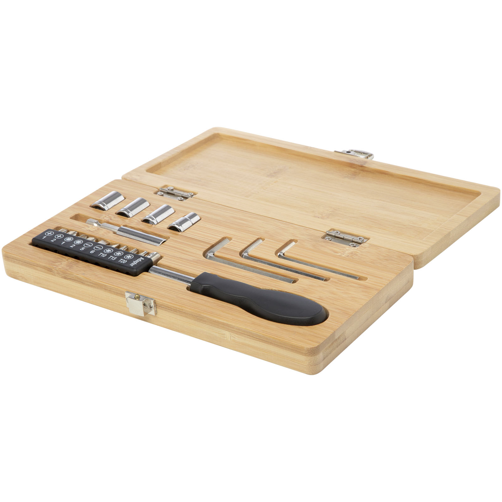 Tool sets - Rivet 19-piece bamboo/recycled plastic tool set